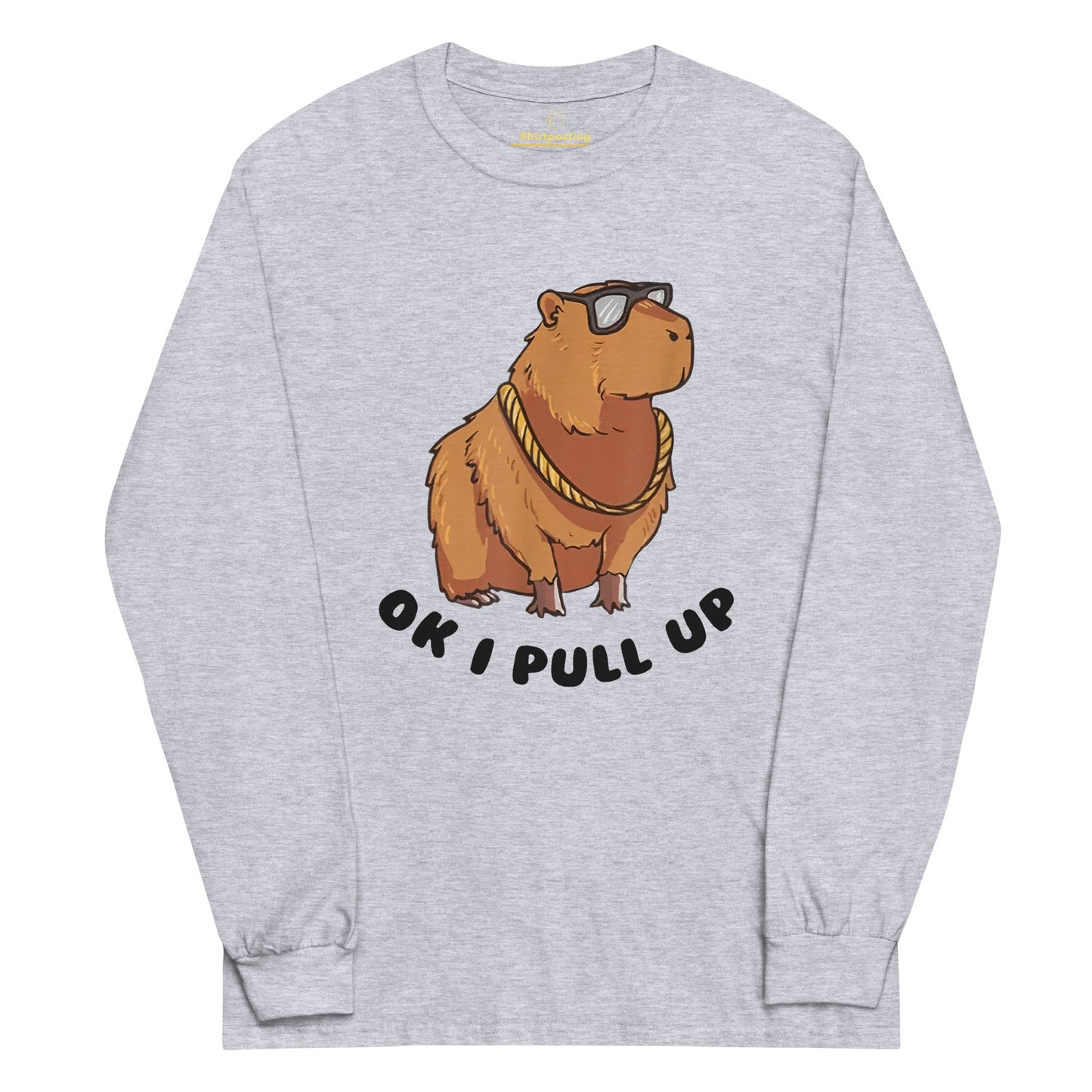 Capybara Long Sleeve T-Shirt Meme - Sport Grey | Shirtposting