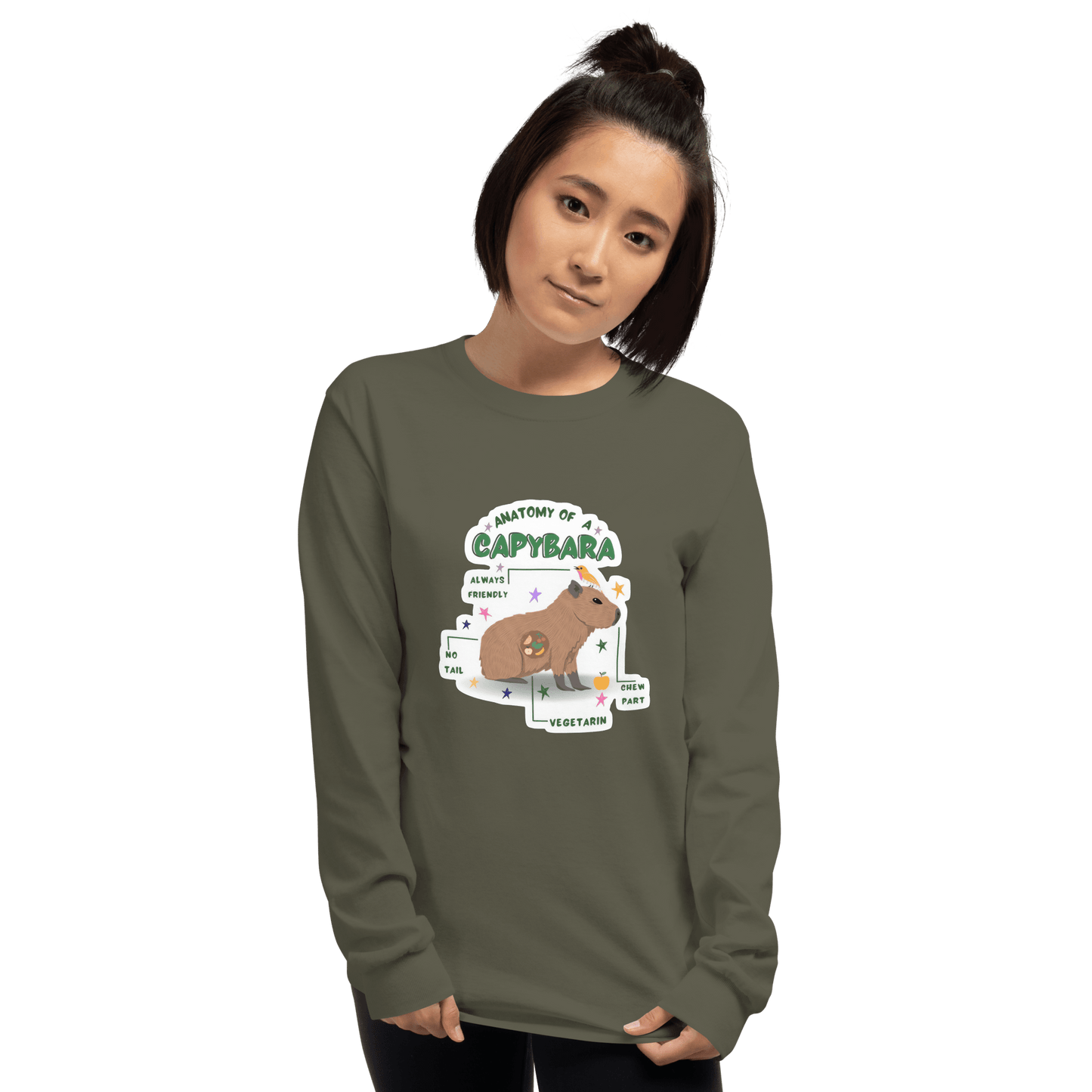 Capybara Long Sleeve T-Shirt Meme - Sport Grey | Shirtposting