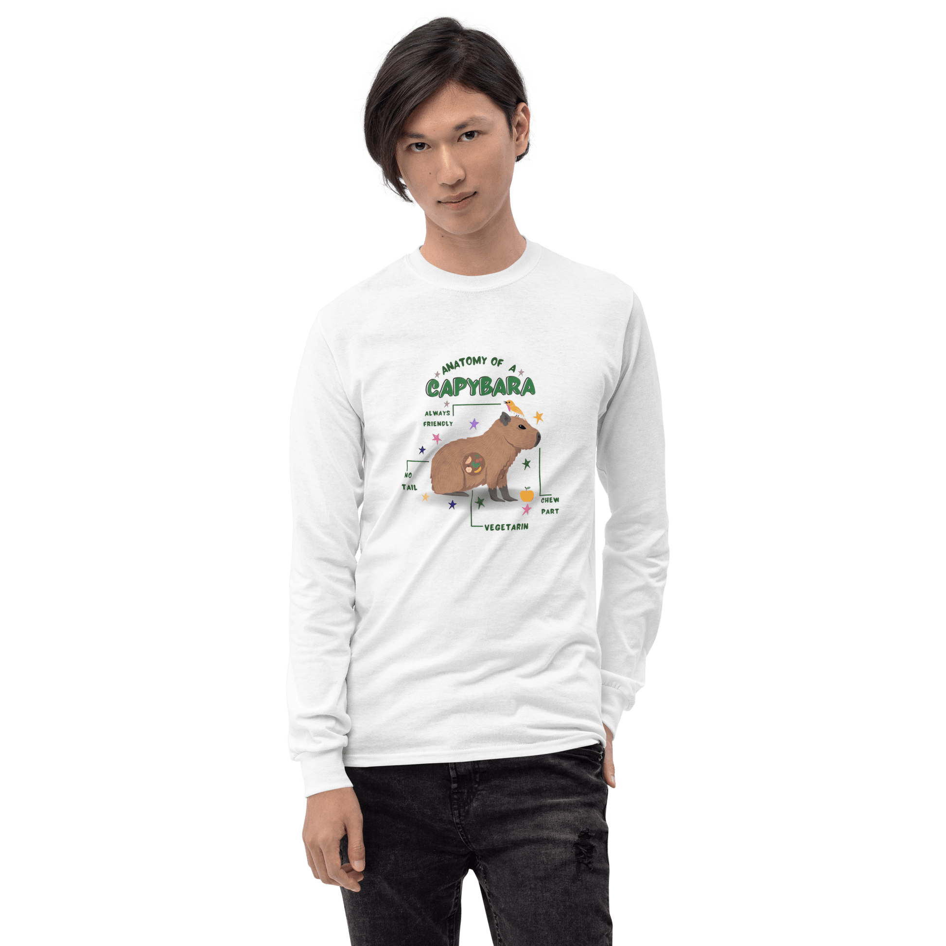 Capybara Long Sleeve T-Shirt Meme - Sport Grey | Shirtposting