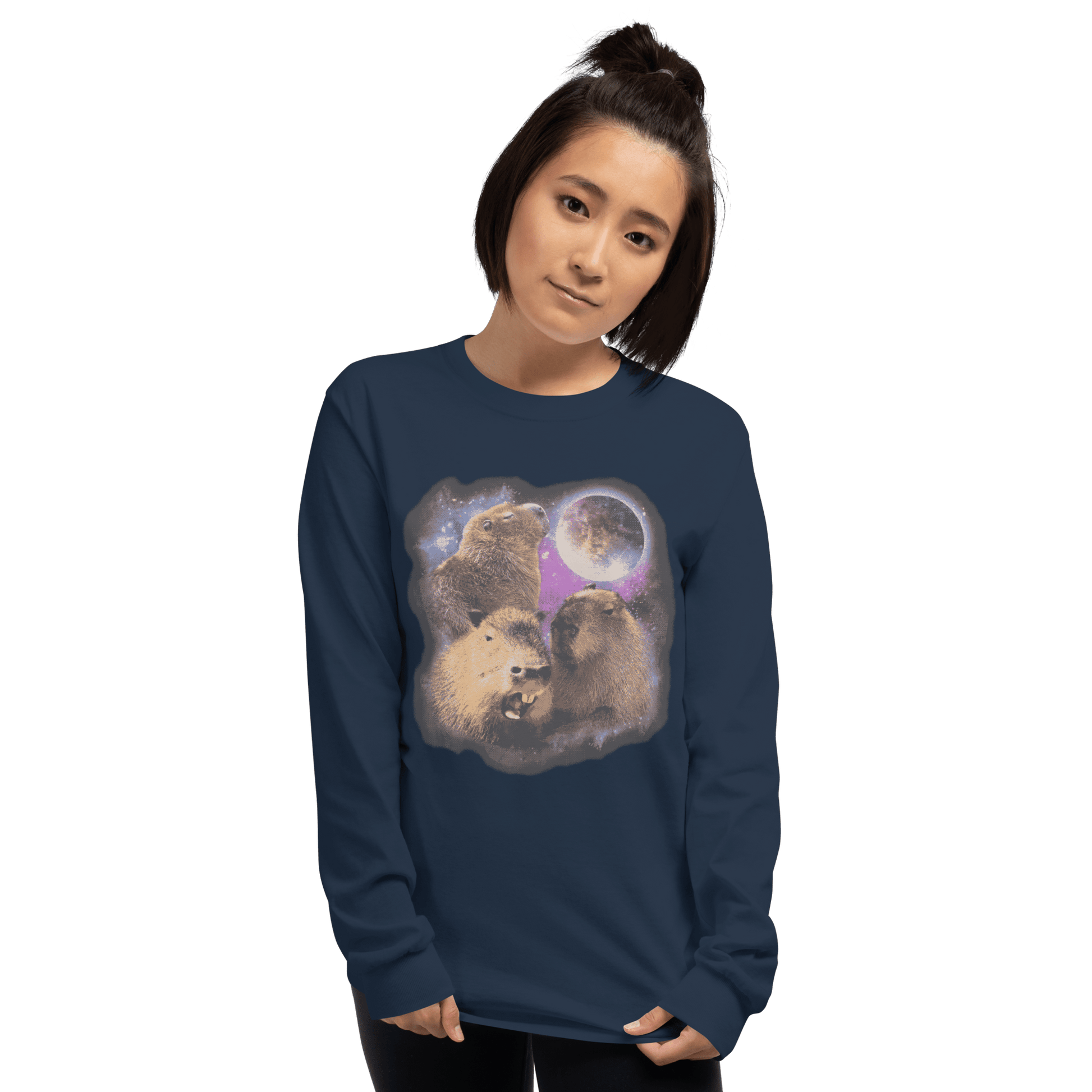 Capybara Long Sleeve T-Shirt Meme - Sport Grey | Shirtposting