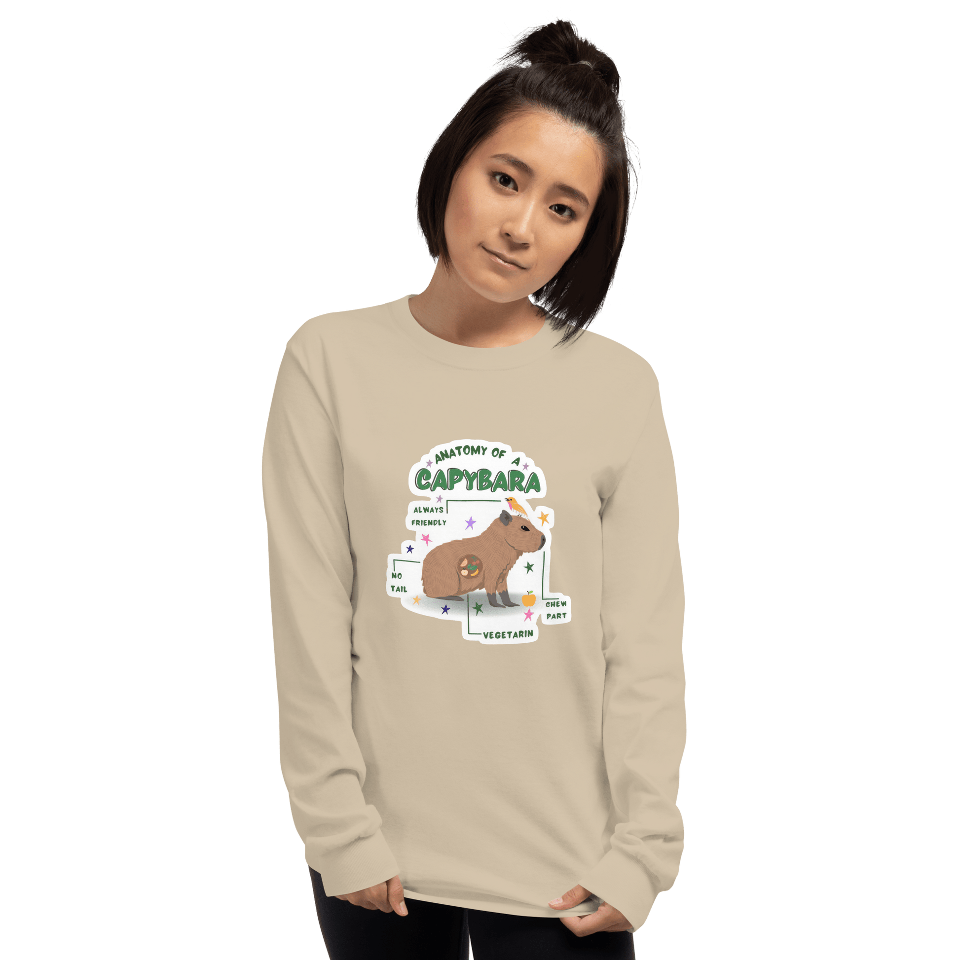 Capybara Long Sleeve T-Shirt Meme - Sport Grey | Shirtposting