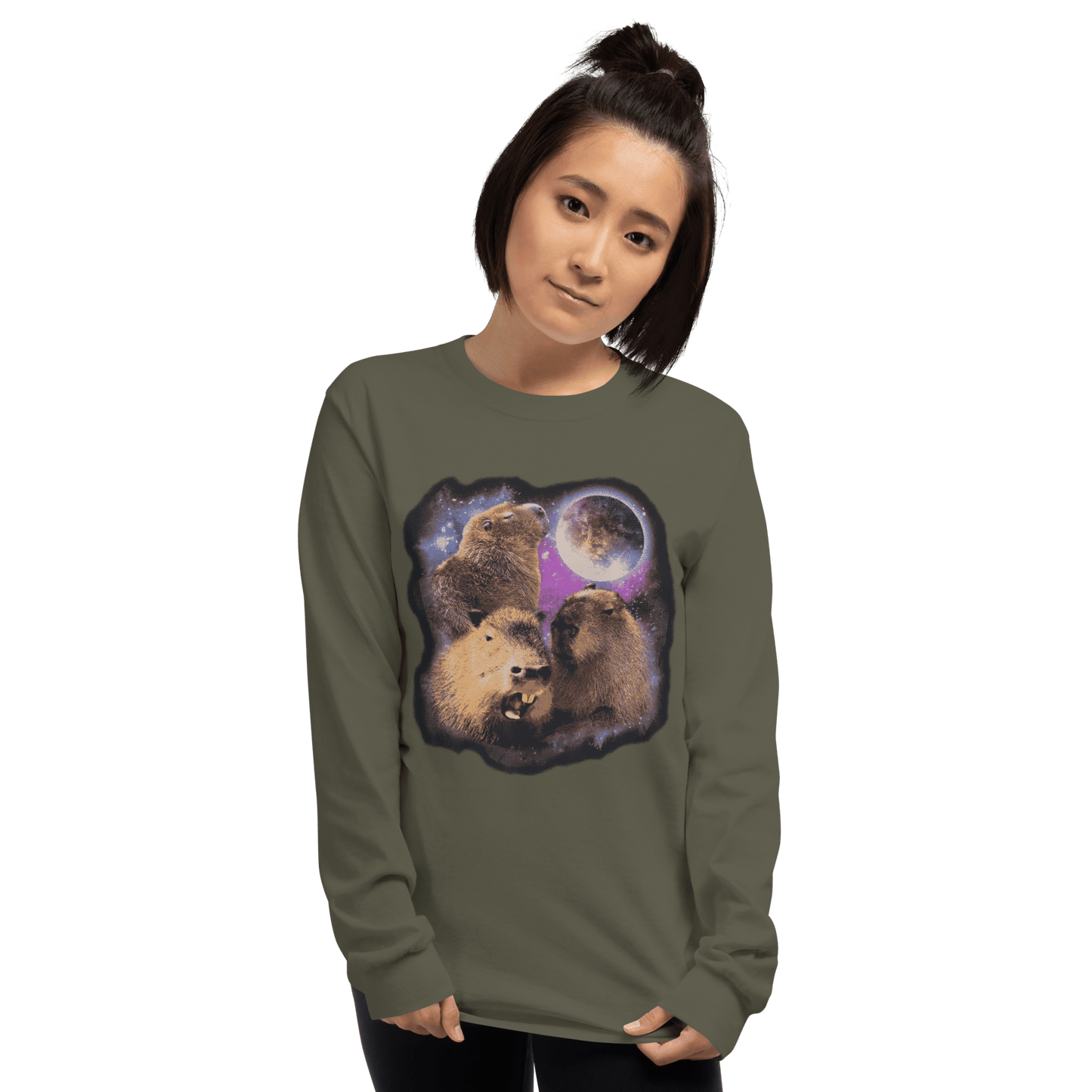 Capybara Long Sleeve T-Shirt Meme - Sport Grey | Shirtposting