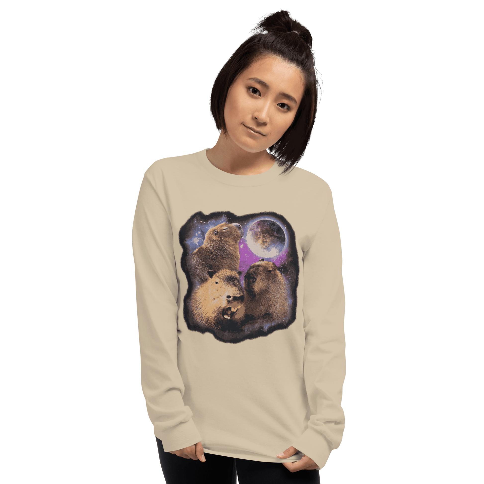 Capybara Long Sleeve T-Shirt Meme - Sport Grey | Shirtposting