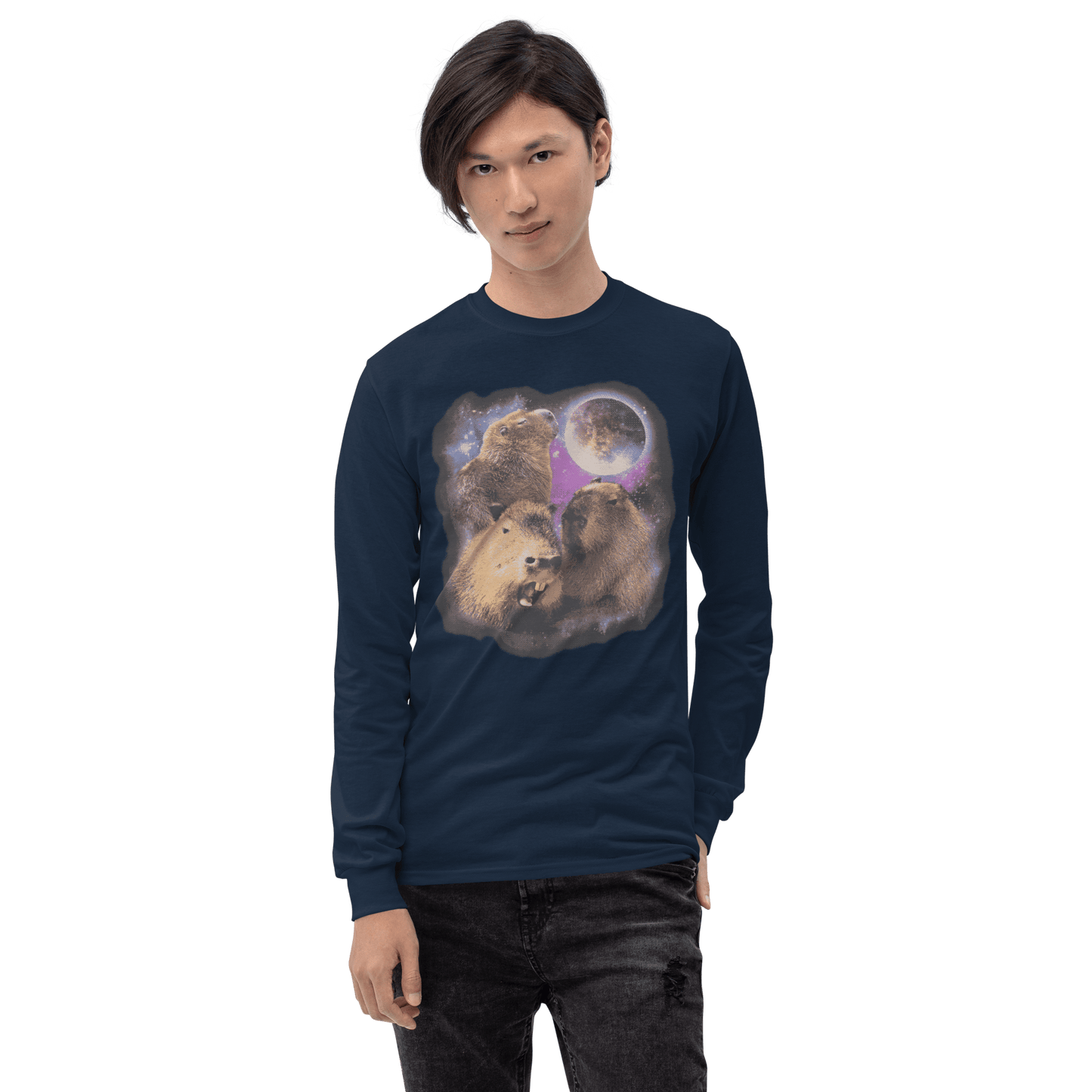 Capybara Long Sleeve T-Shirt Meme - Sport Grey | Shirtposting
