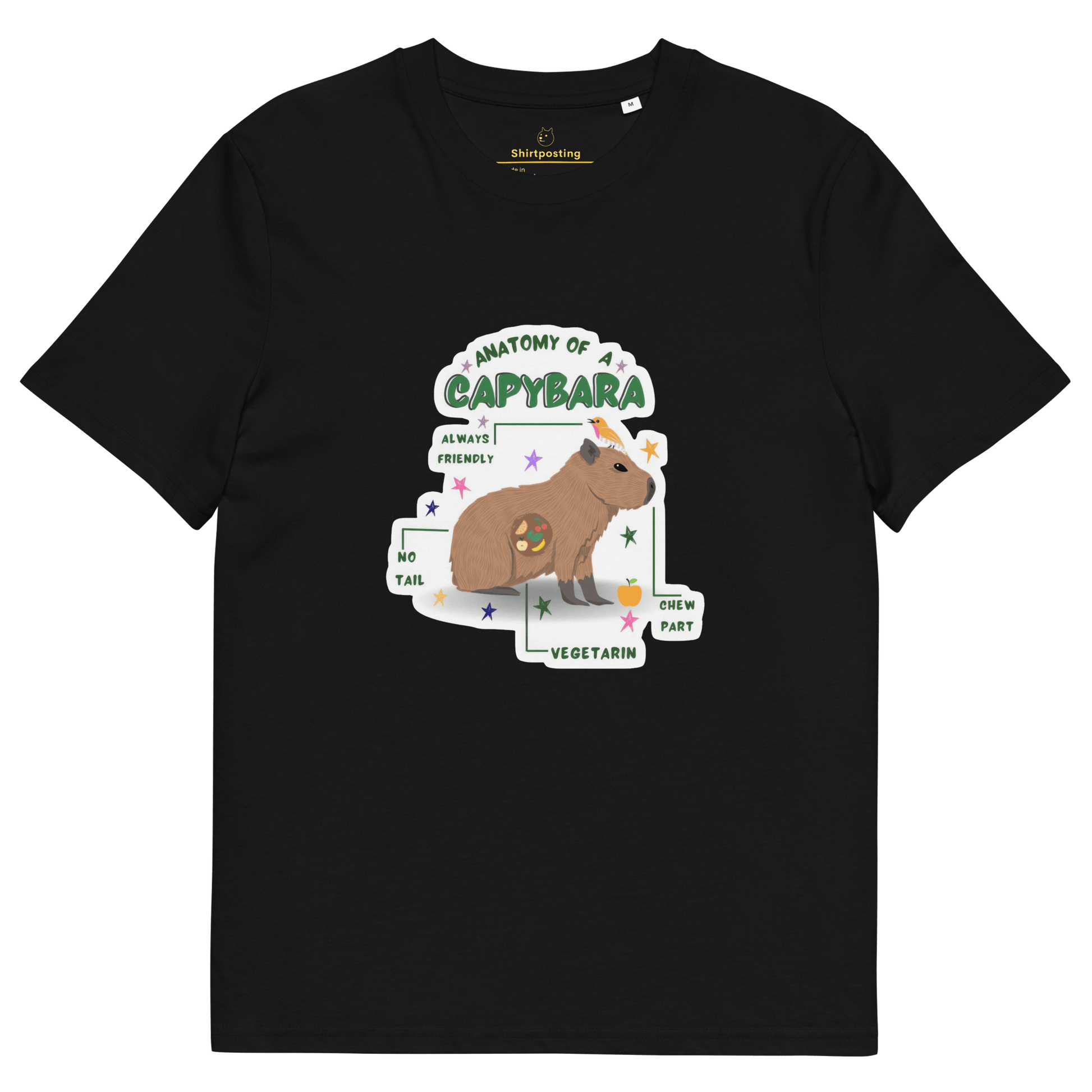 Capybara Premium Organic T-Shirt Meme - Black | Shirtposting