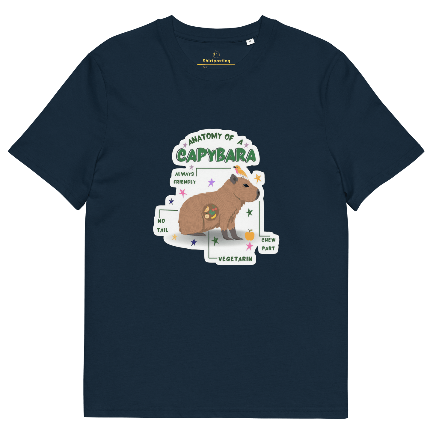 Capybara Premium Organic T-Shirt Meme - French Navy | Shirtposting