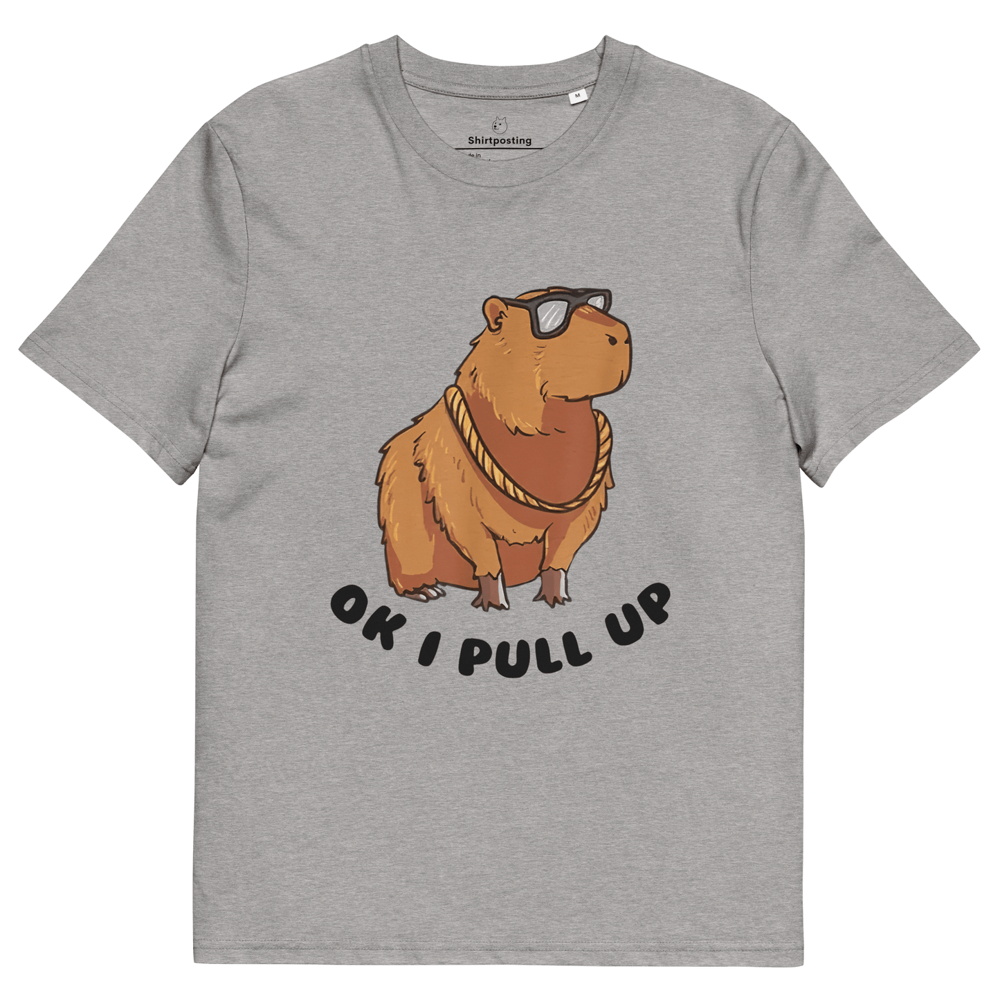 Capybara Premium Organic T-Shirt Meme - Heather Grey | Shirtposting