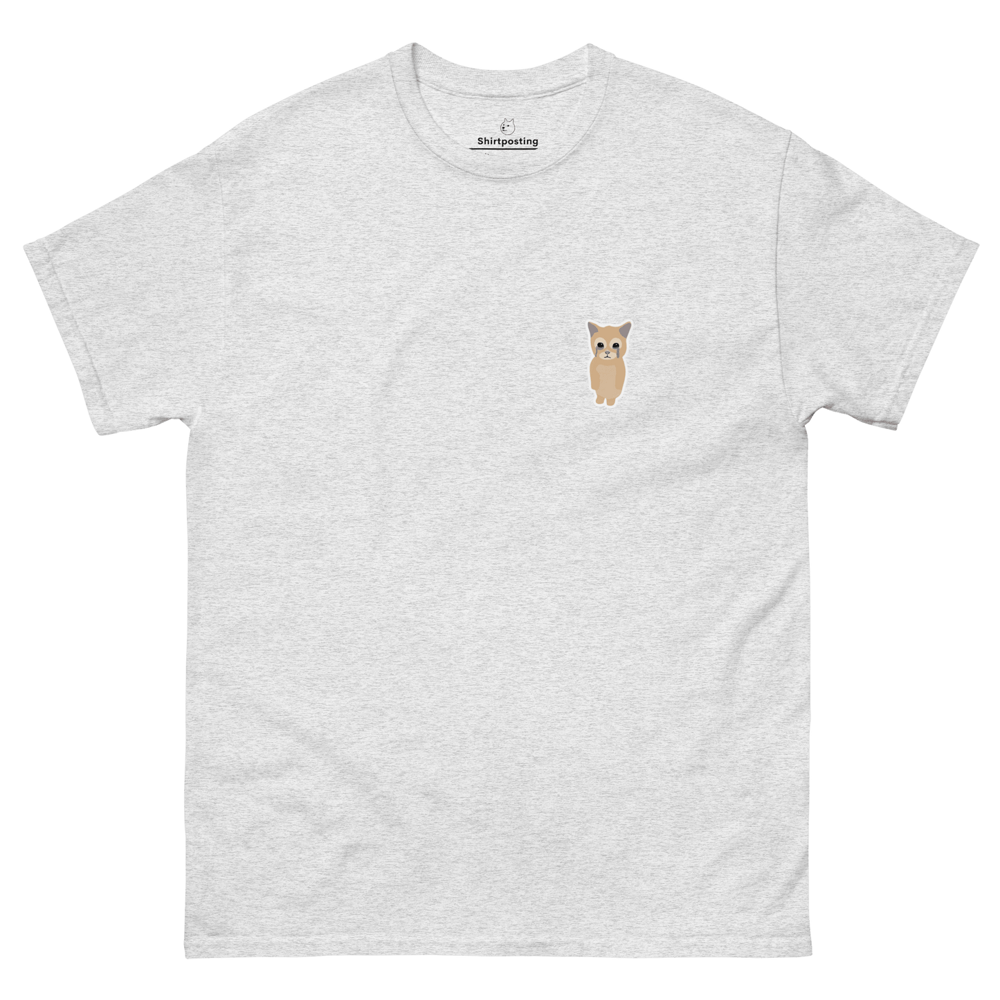 Cat Classic T-Shirt Meme - Ash | Shirtposting