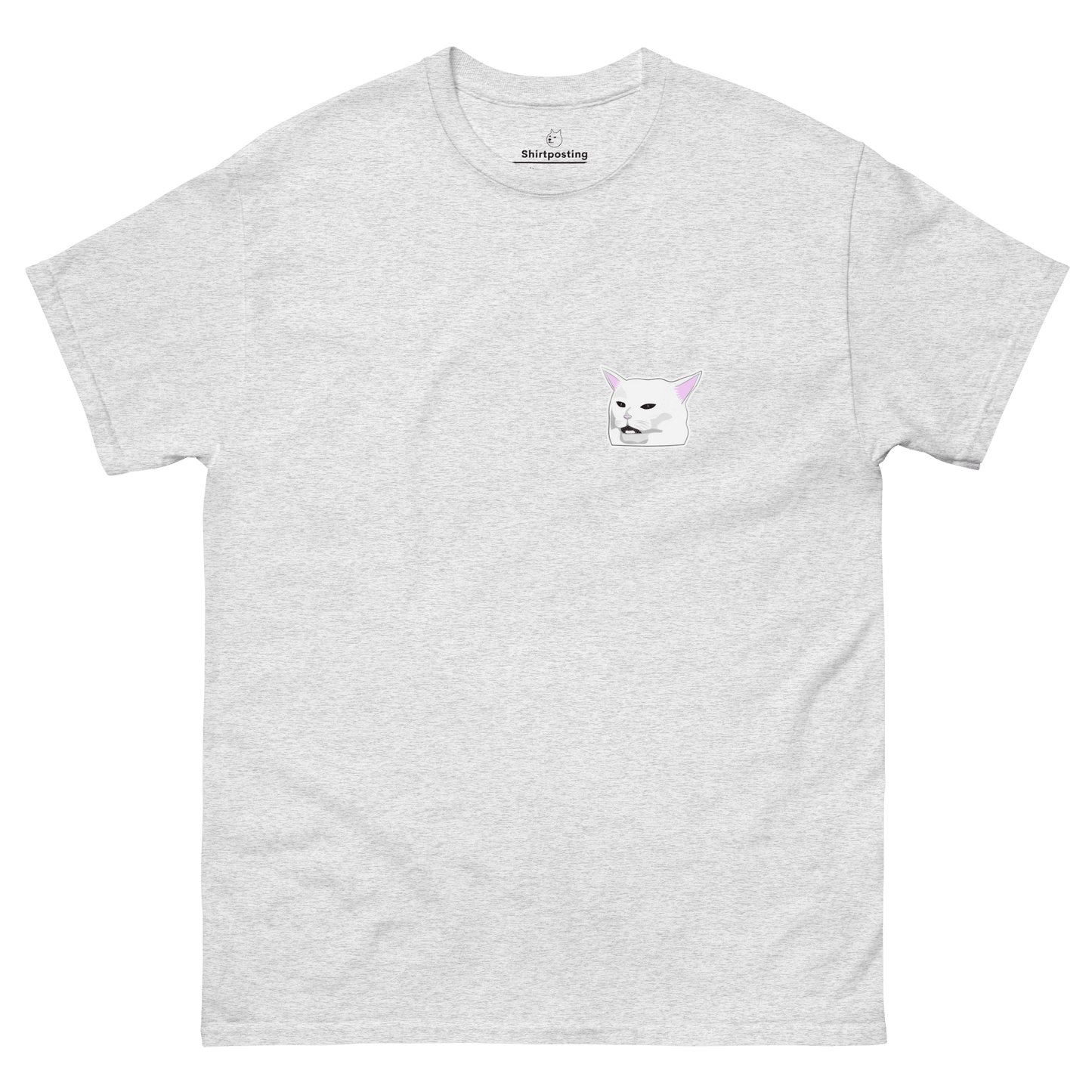 Cat Classic T-Shirt Meme - Ash | Shirtposting