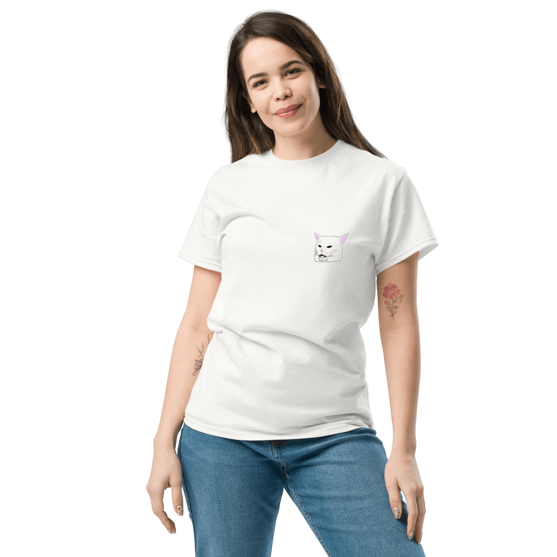 Cat Classic T-Shirt Meme - Ash | Shirtposting