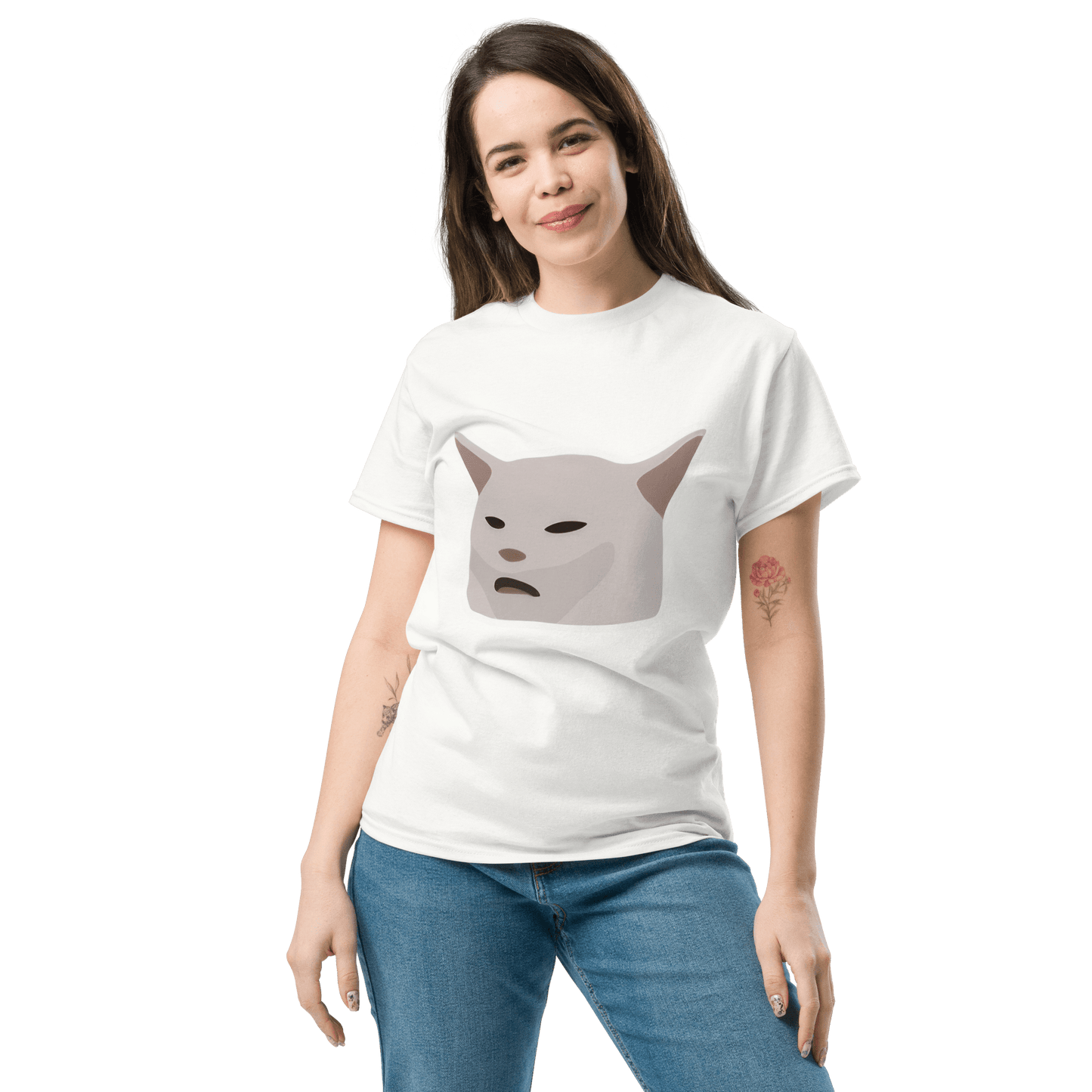 Cat Classic T-Shirt Meme - Ash | Shirtposting