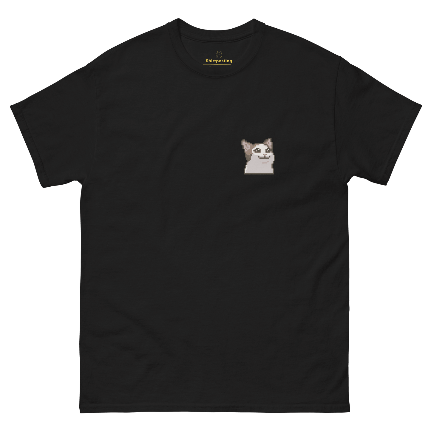 Cat Classic T-Shirt Meme - Black | Shirtposting
