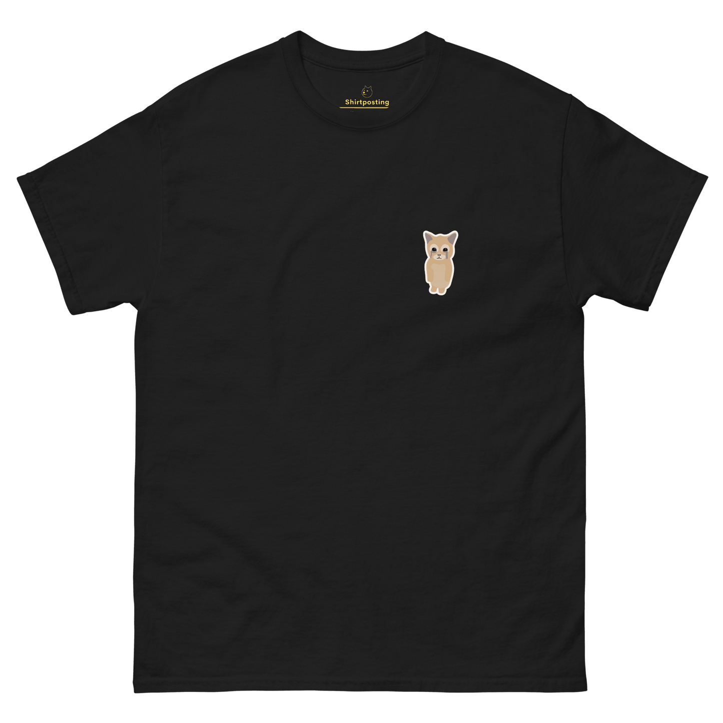 Cat Classic T-Shirt Meme - Black | Shirtposting