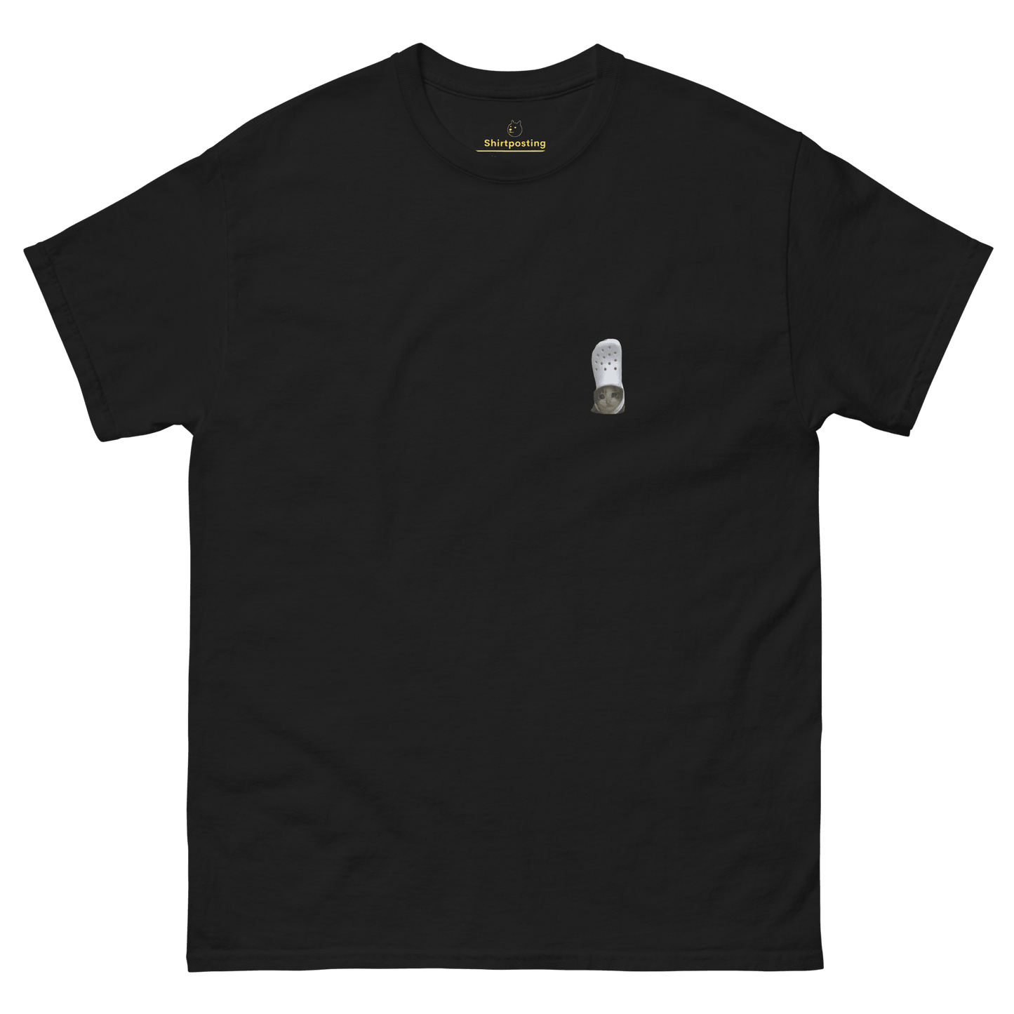 Cat Classic T-Shirt Meme - Black | Shirtposting