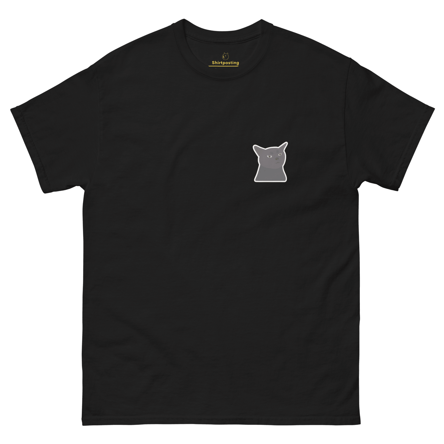 Cat Classic T-Shirt Meme - Black | Shirtposting
