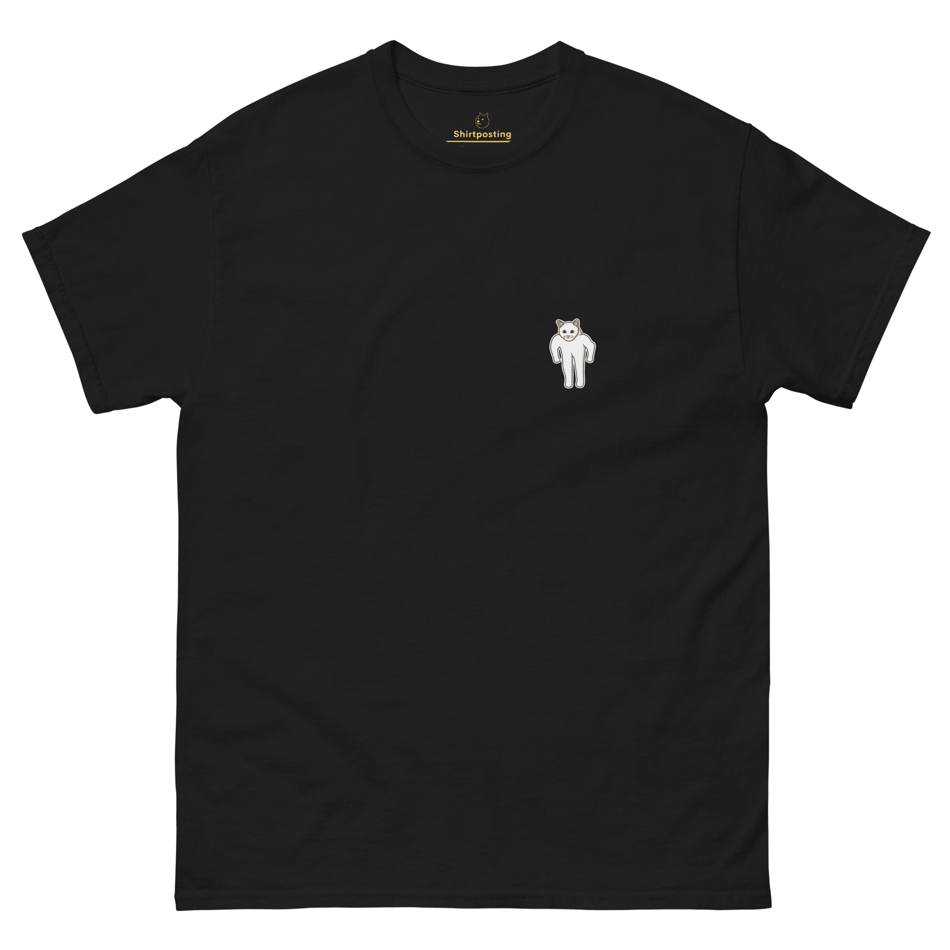 Cat Classic T-Shirt Meme - Black | Shirtposting