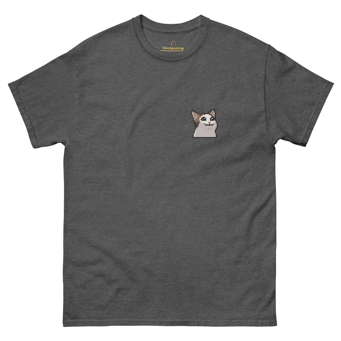 Cat Classic T-Shirt Meme - Dark Heather | Shirtposting