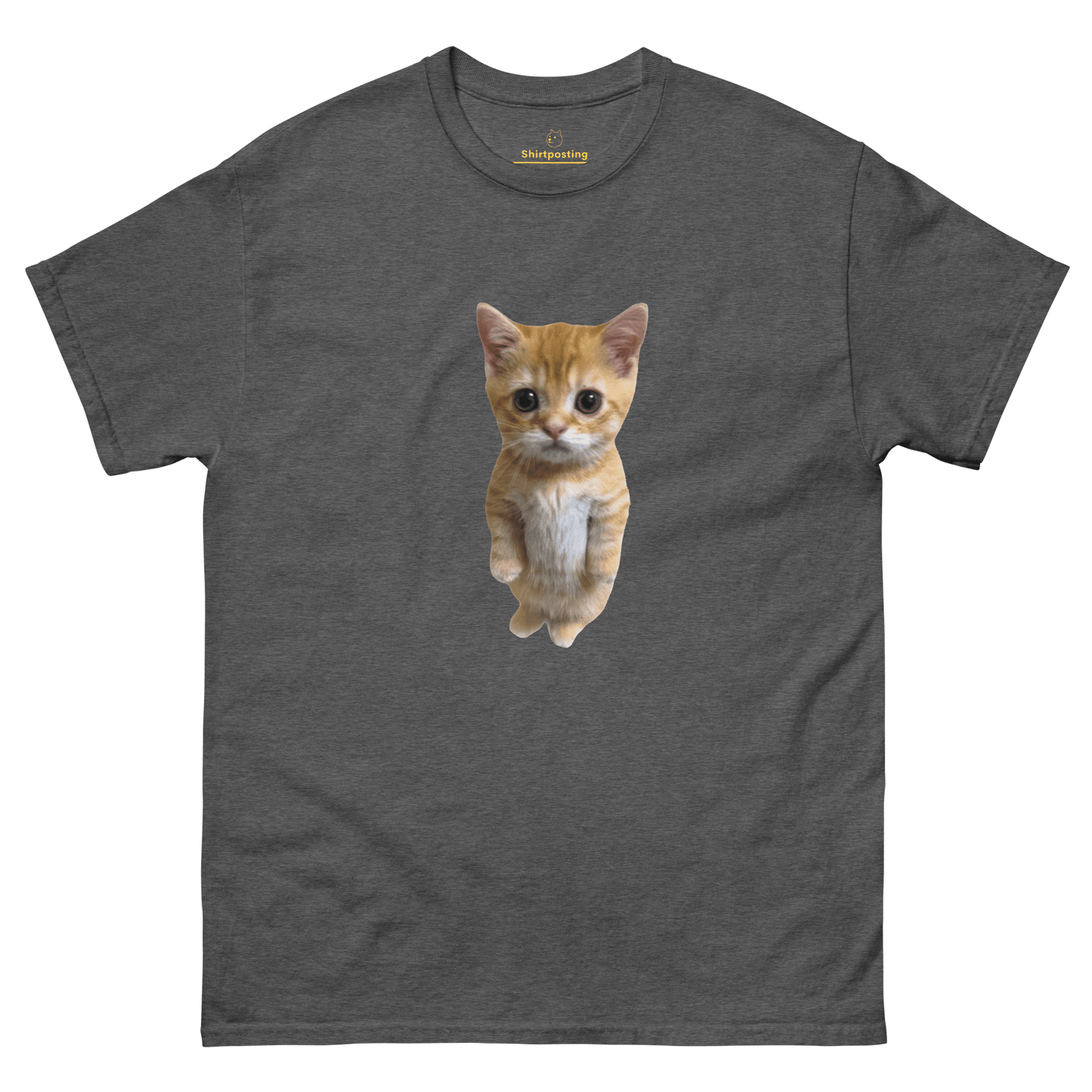 Cat Classic T-Shirt Meme - Dark Heather | Shirtposting