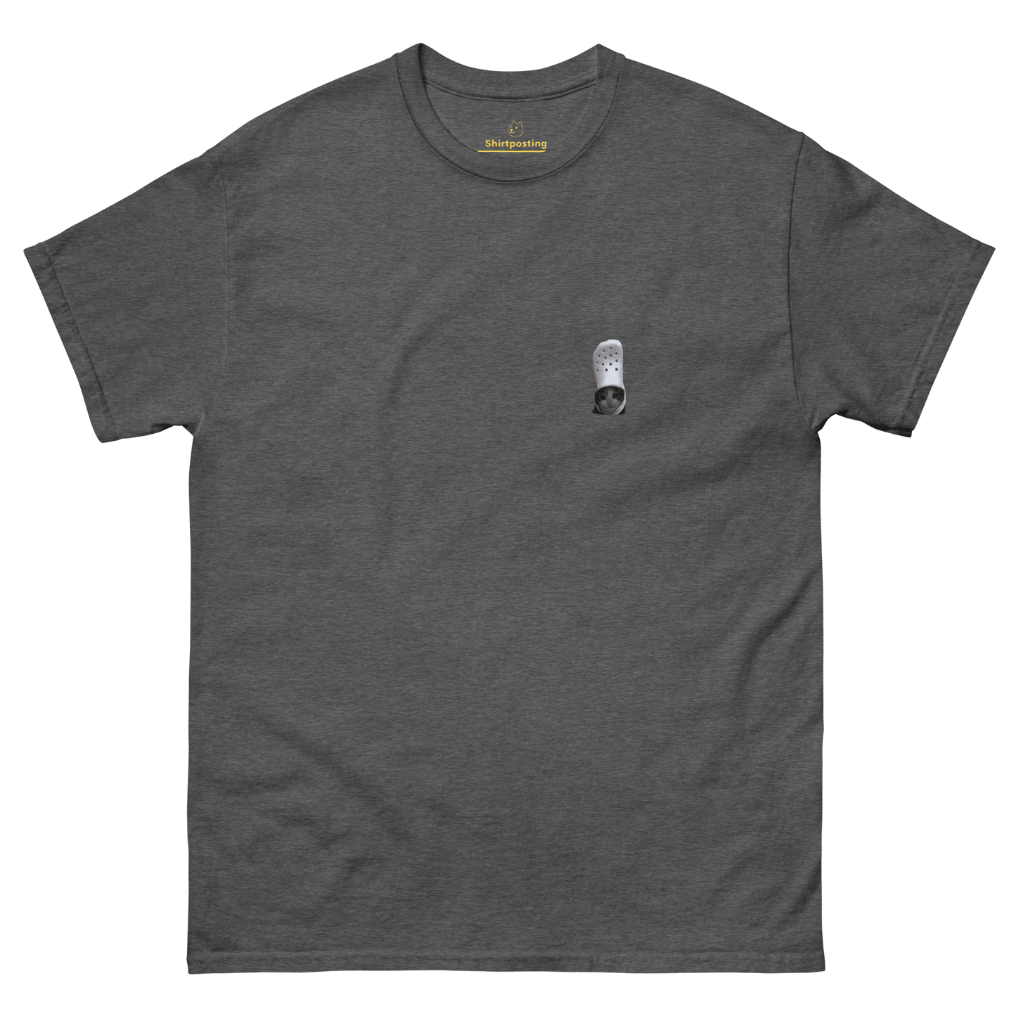 Cat Classic T-Shirt Meme - Dark Heather | Shirtposting