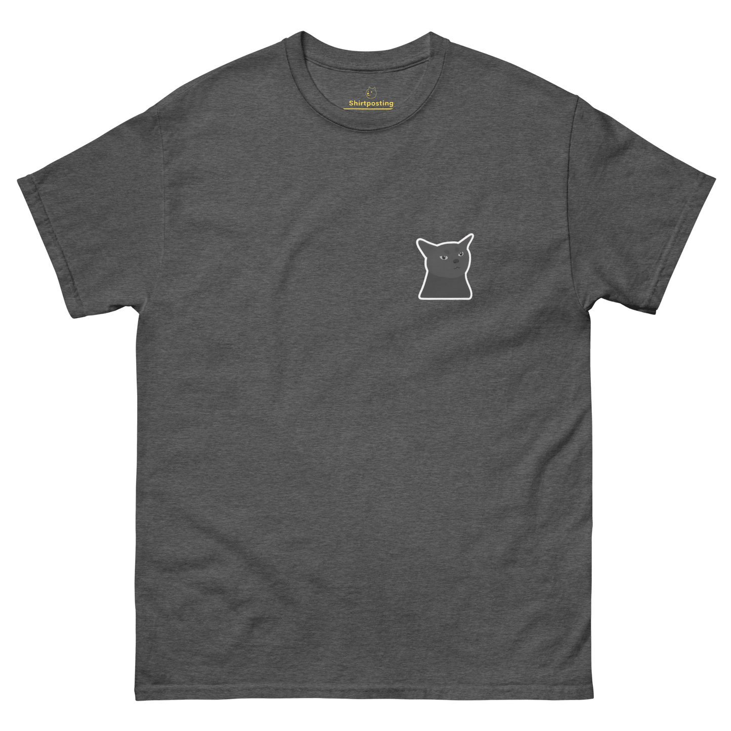 Cat Classic T-Shirt Meme - Dark Heather | Shirtposting