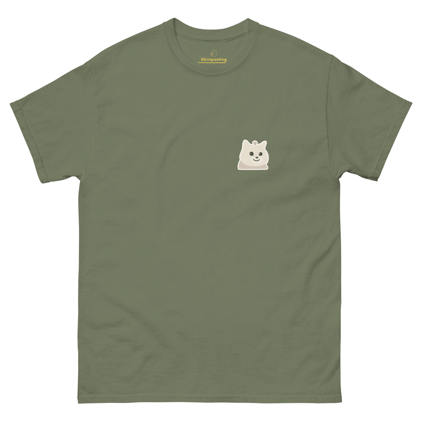 Cat Classic T-Shirt Meme - Military Green | Shirtposting