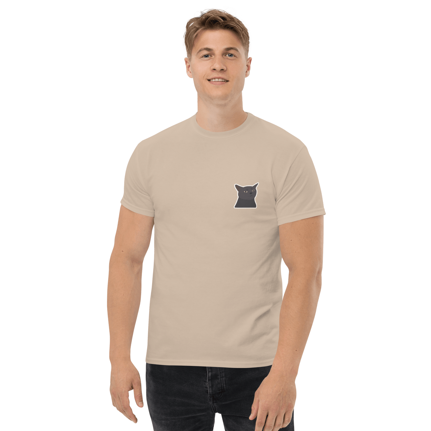 Cat Classic T-Shirt Meme - Military Green | Shirtposting