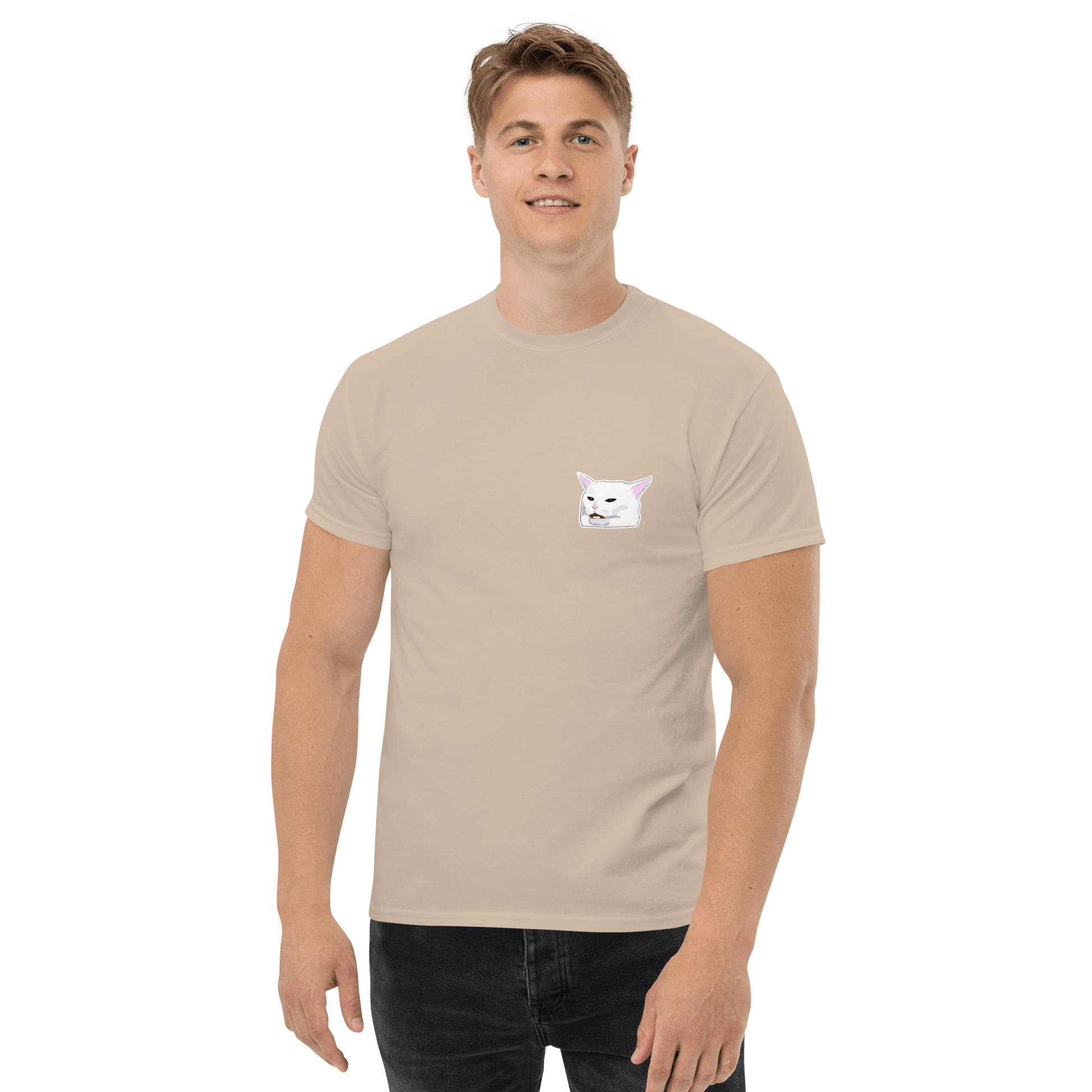 Cat Classic T-Shirt Meme - Military Green | Shirtposting