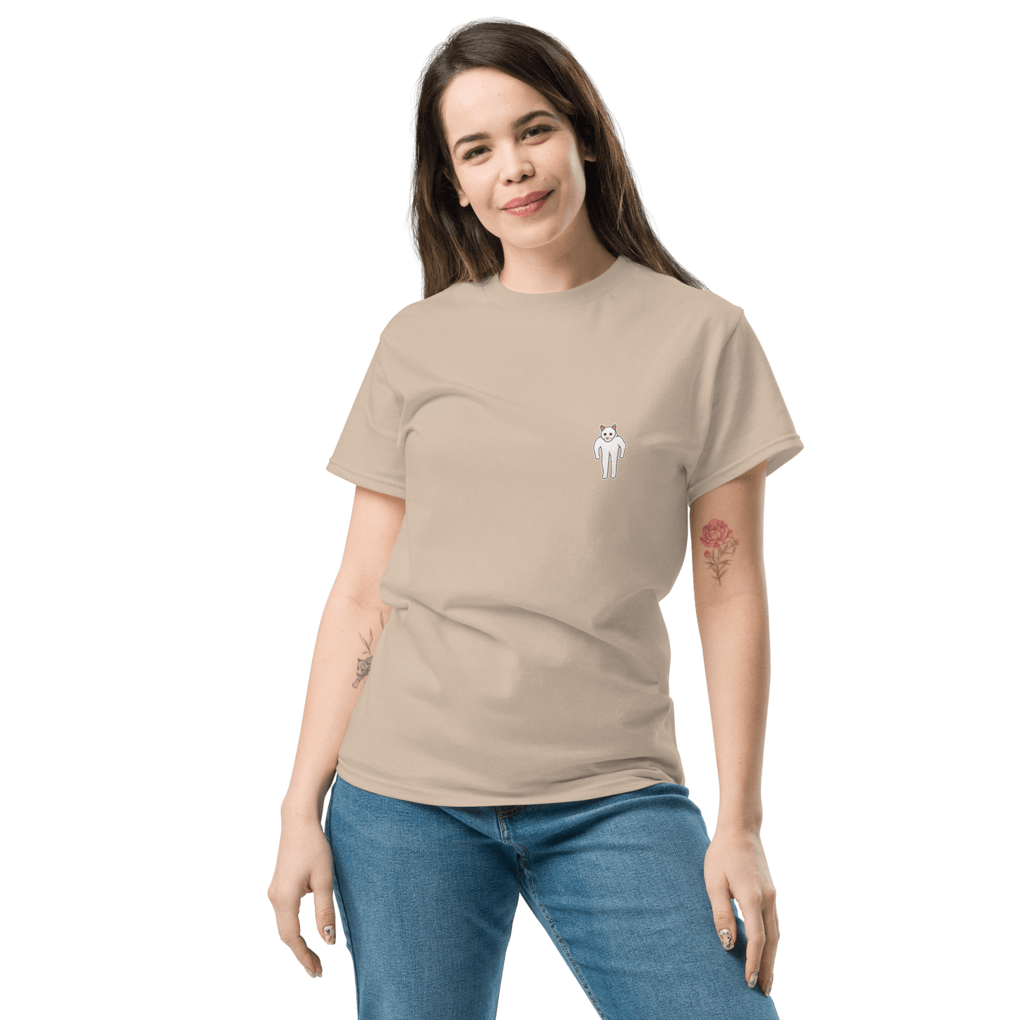 Cat Classic T-Shirt Meme - Military Green | Shirtposting