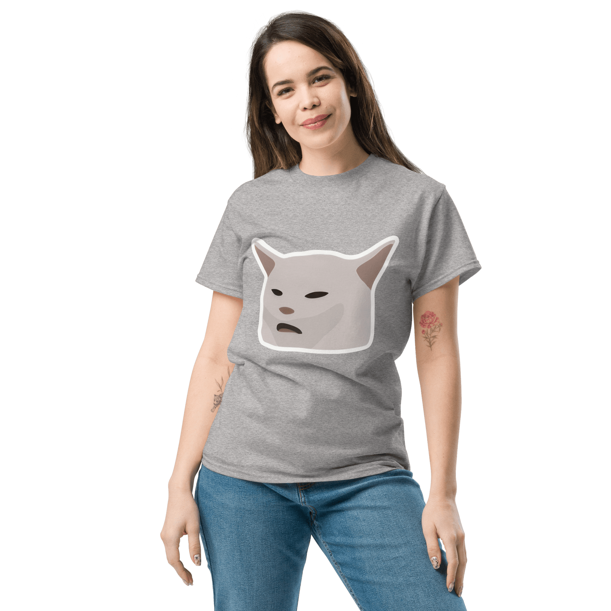Cat Classic T-Shirt Meme - Military Green | Shirtposting