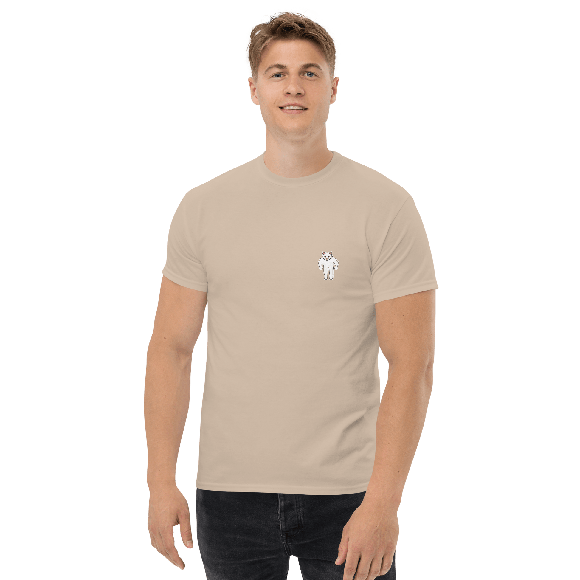 Cat Classic T-Shirt Meme - Military Green | Shirtposting