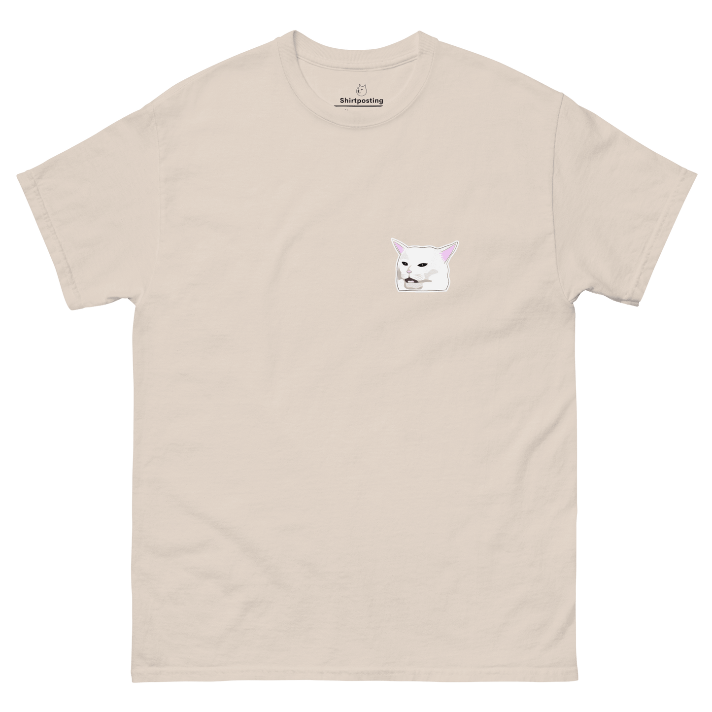 Cat Classic T-Shirt Meme - Natural | Shirtposting