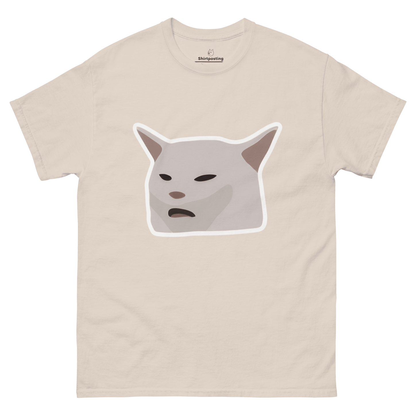 Cat Classic T-Shirt Meme - Natural | Shirtposting