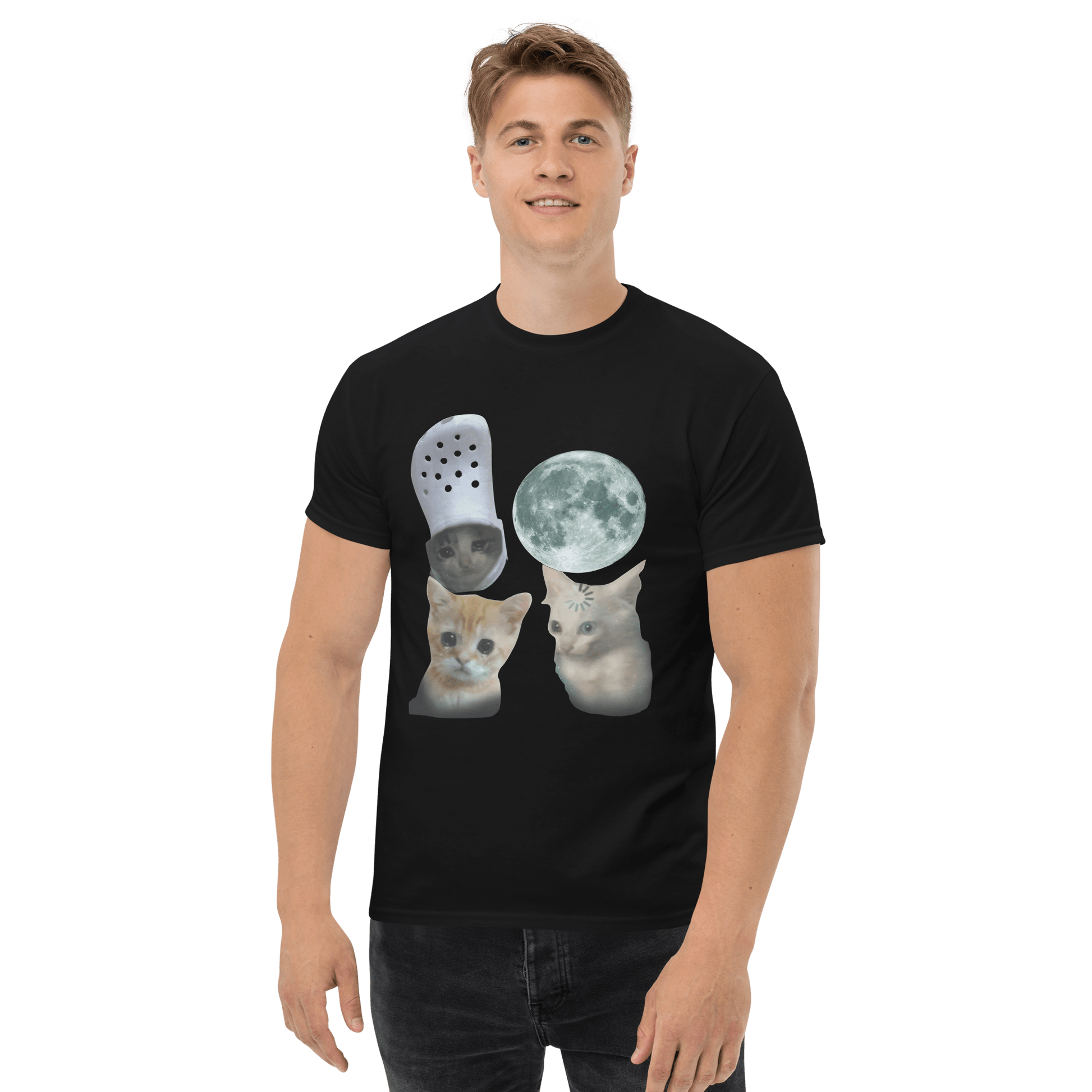 Cat Classic T-Shirt Meme - Navy | Shirtposting