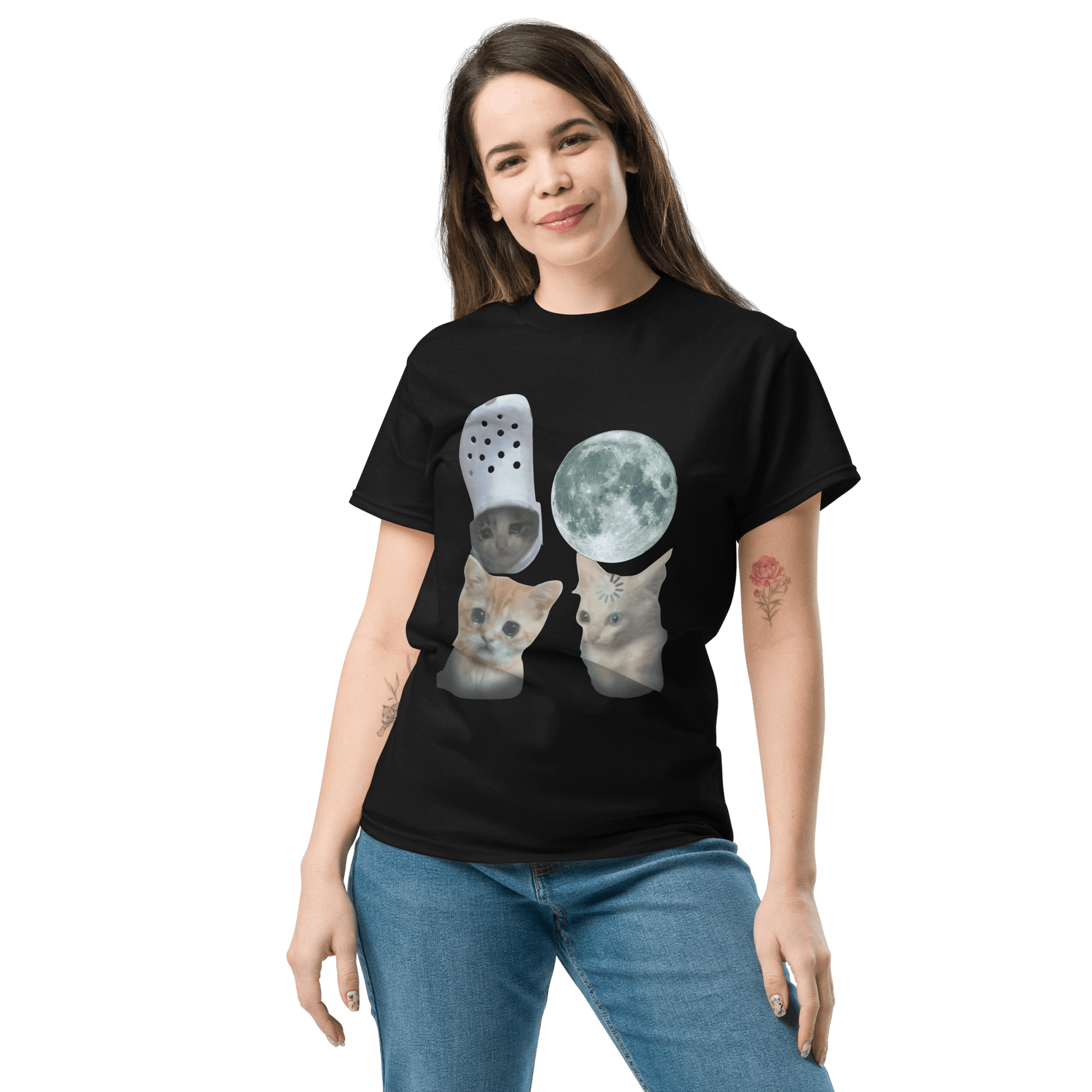 Cat Classic T-Shirt Meme - Navy | Shirtposting