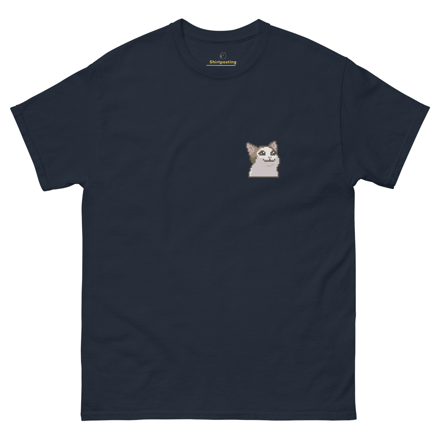 Cat Classic T-Shirt Meme - Navy | Shirtposting