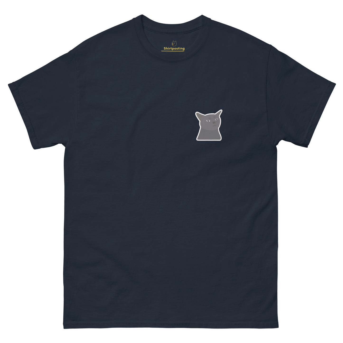 Cat Classic T-Shirt Meme - Navy | Shirtposting