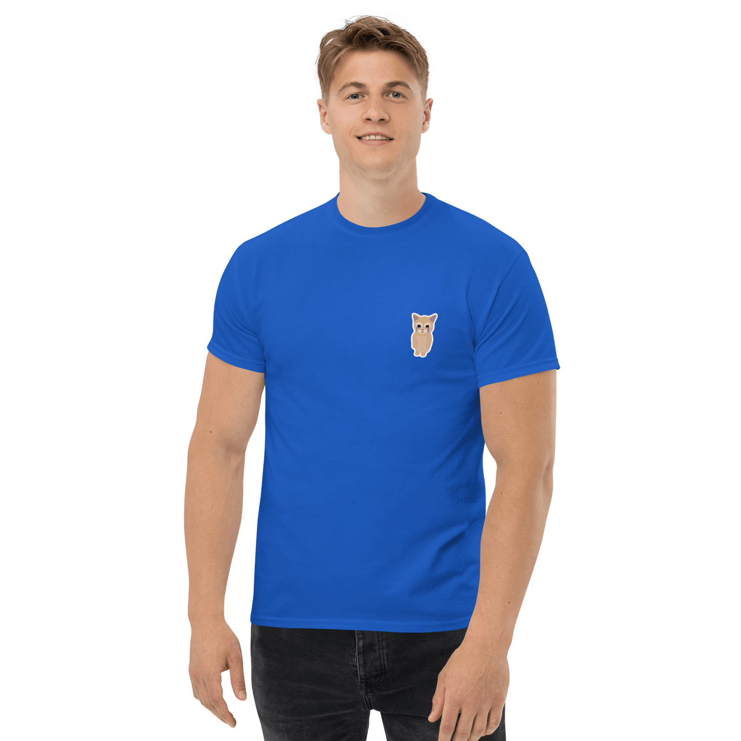 Cat Classic T-Shirt Meme - Royal | Shirtposting
