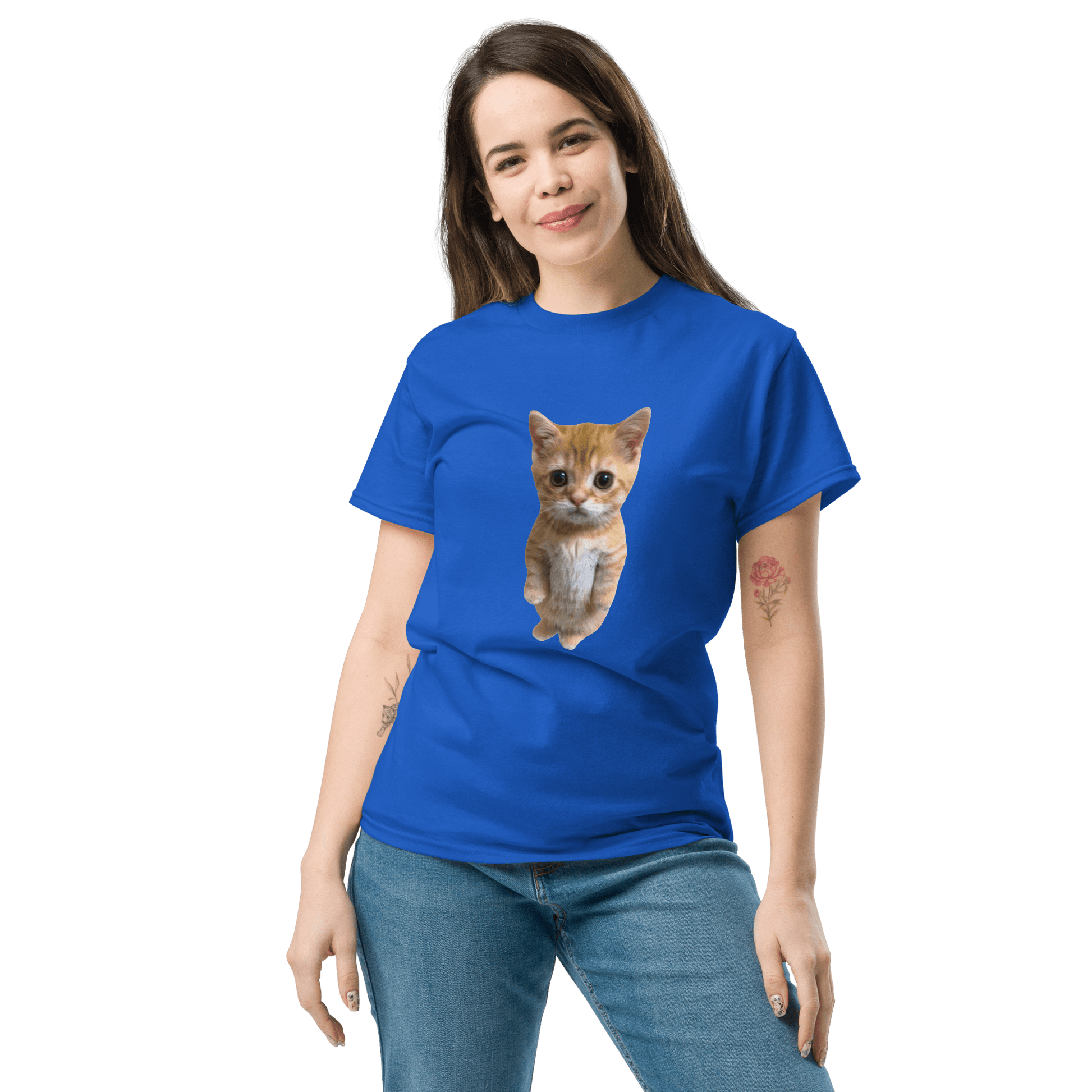 Cat Classic T-Shirt Meme - Royal | Shirtposting