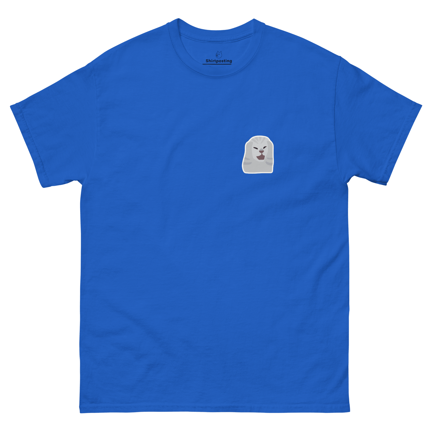 Cat Classic T-Shirt Meme - Royal | Shirtposting