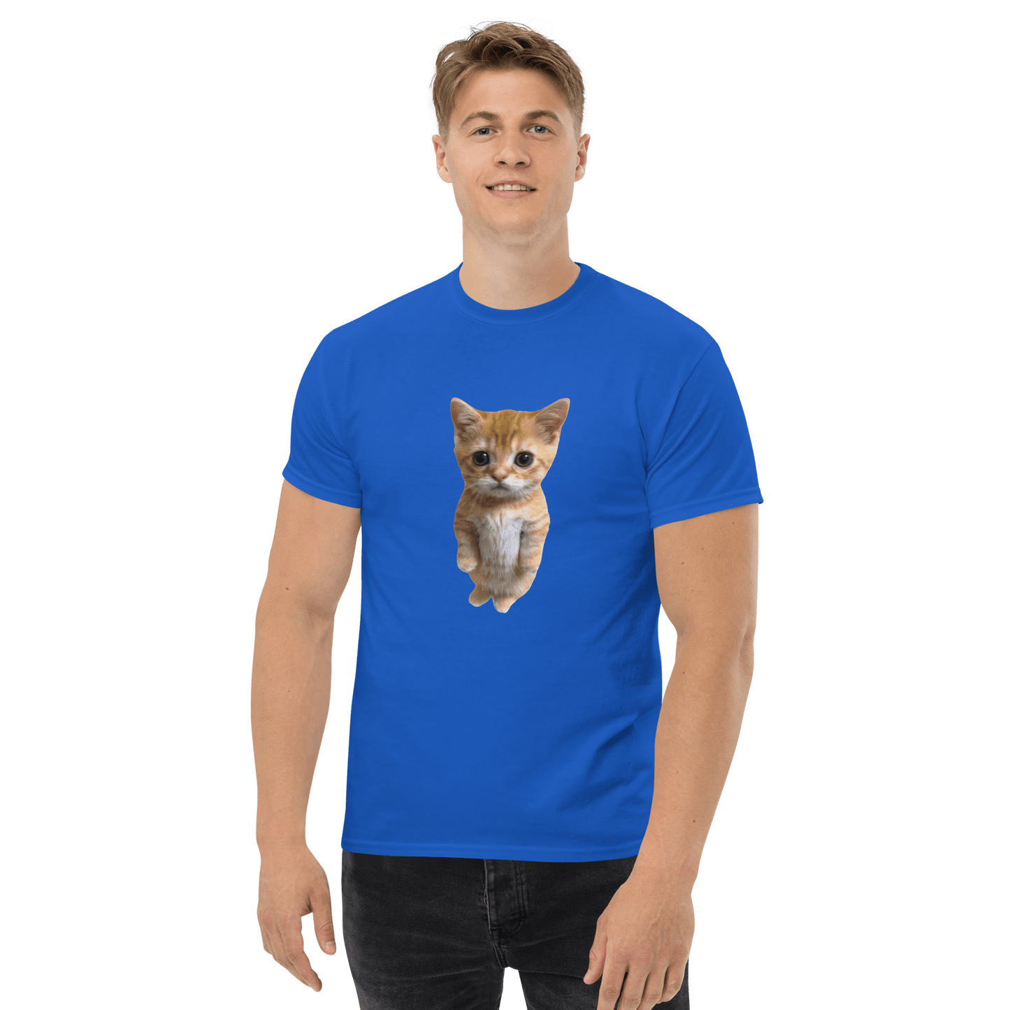 Cat Classic T-Shirt Meme - Royal | Shirtposting