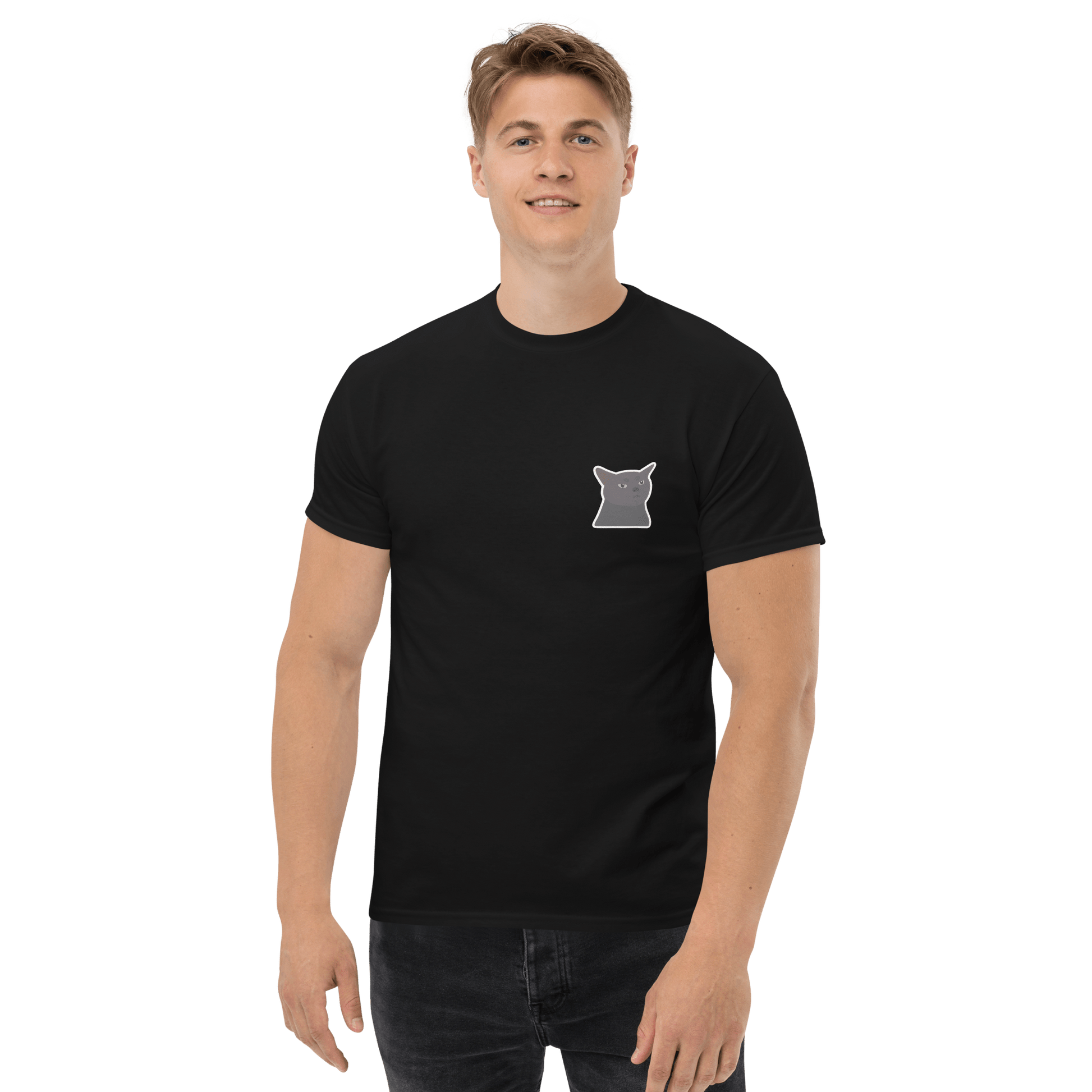 Cat Classic T-Shirt Meme - Royal | Shirtposting
