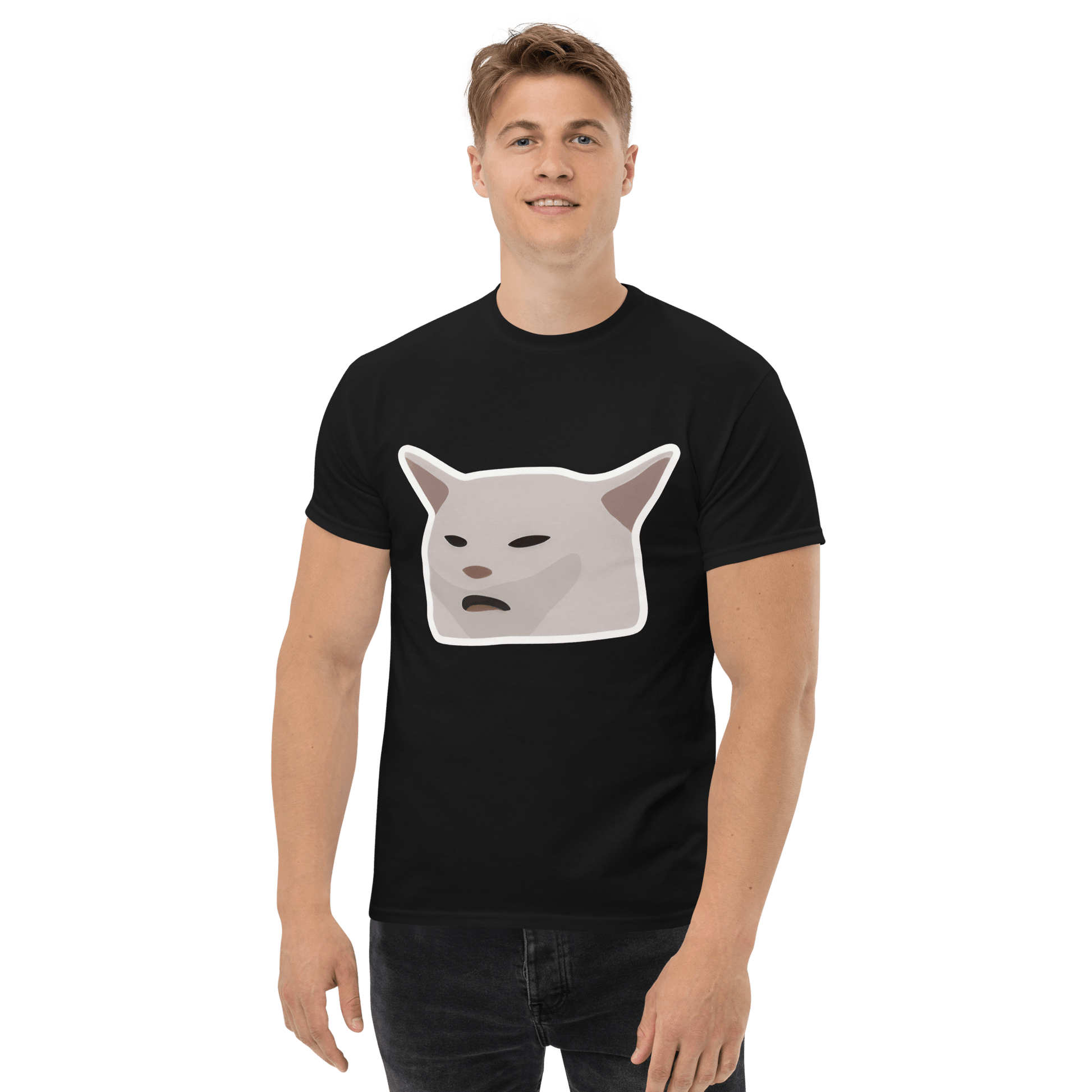 Cat Classic T-Shirt Meme - Royal | Shirtposting