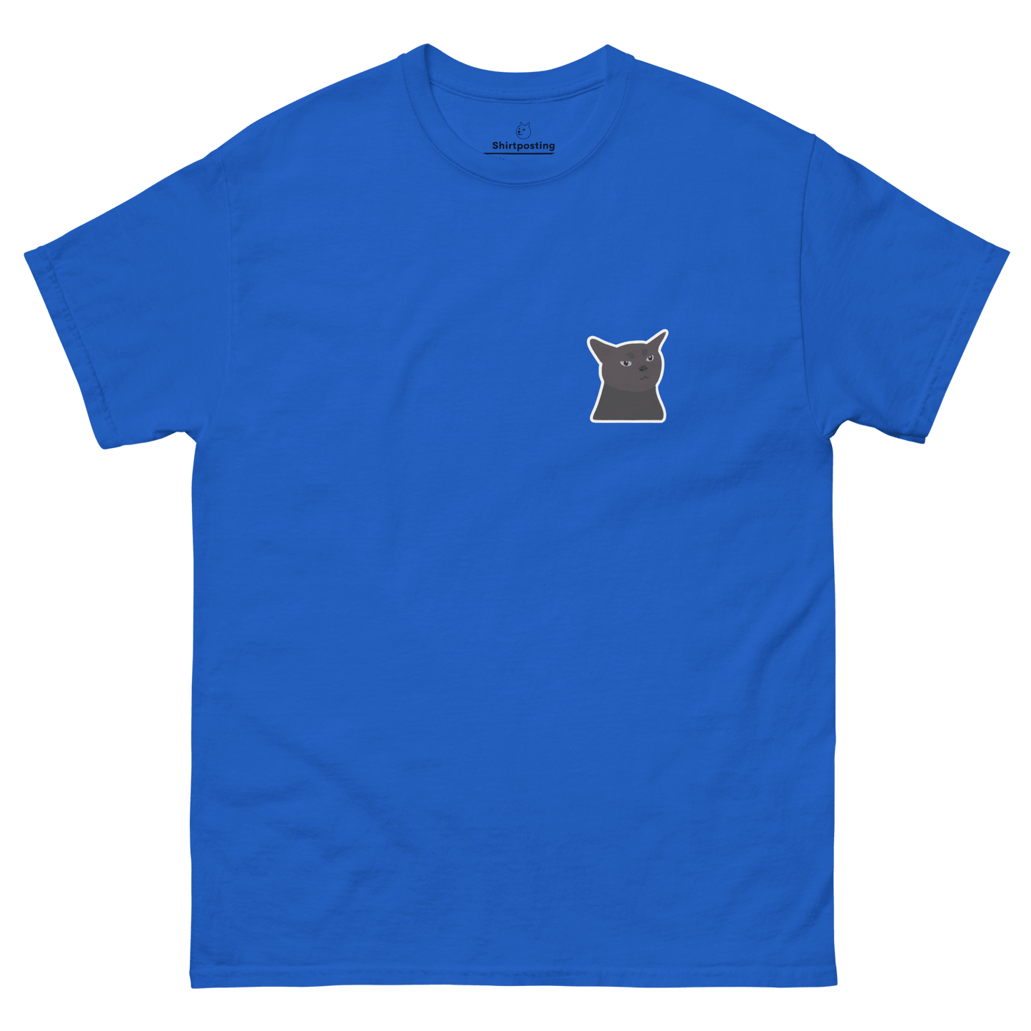 Cat Classic T-Shirt Meme - Royal | Shirtposting