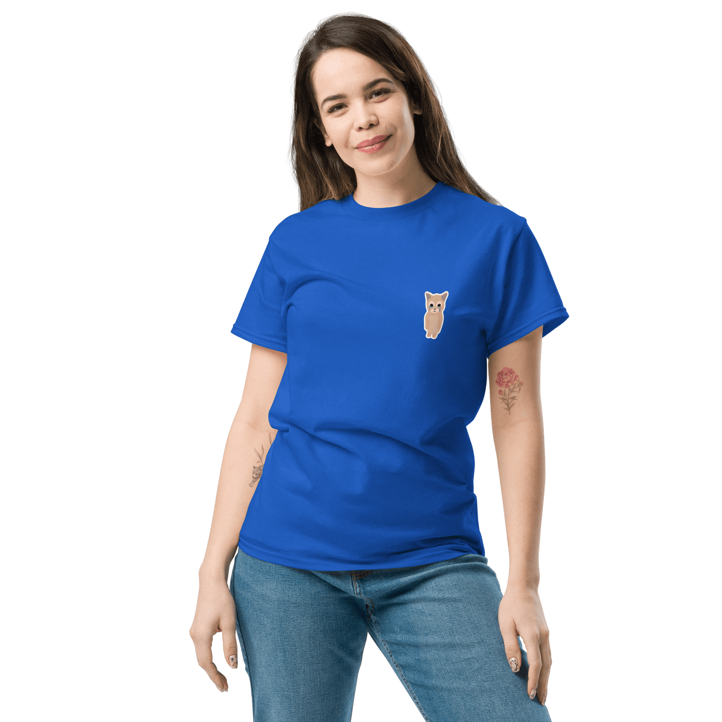 Cat Classic T-Shirt Meme - Royal | Shirtposting