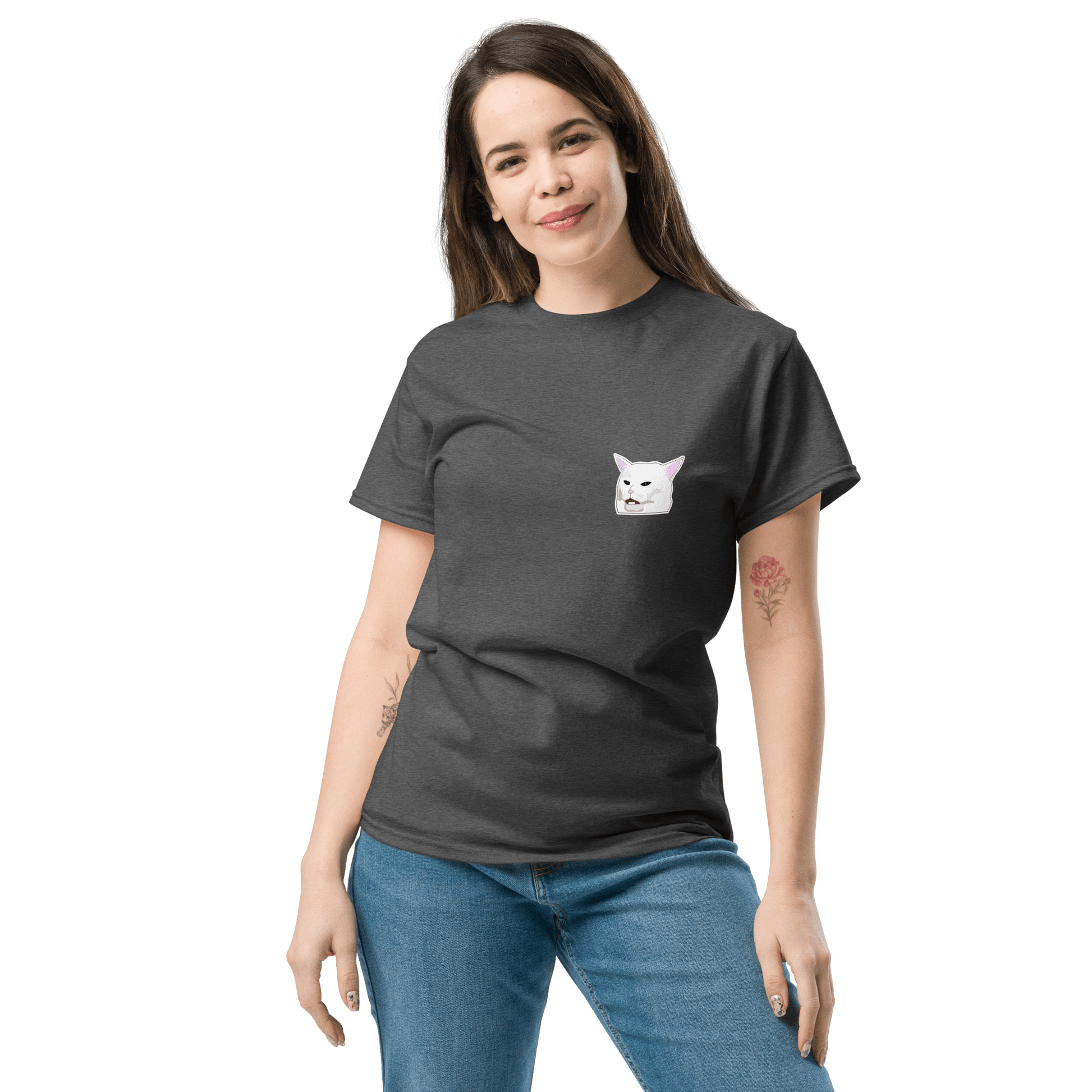 Cat Classic T-Shirt Meme - Royal | Shirtposting