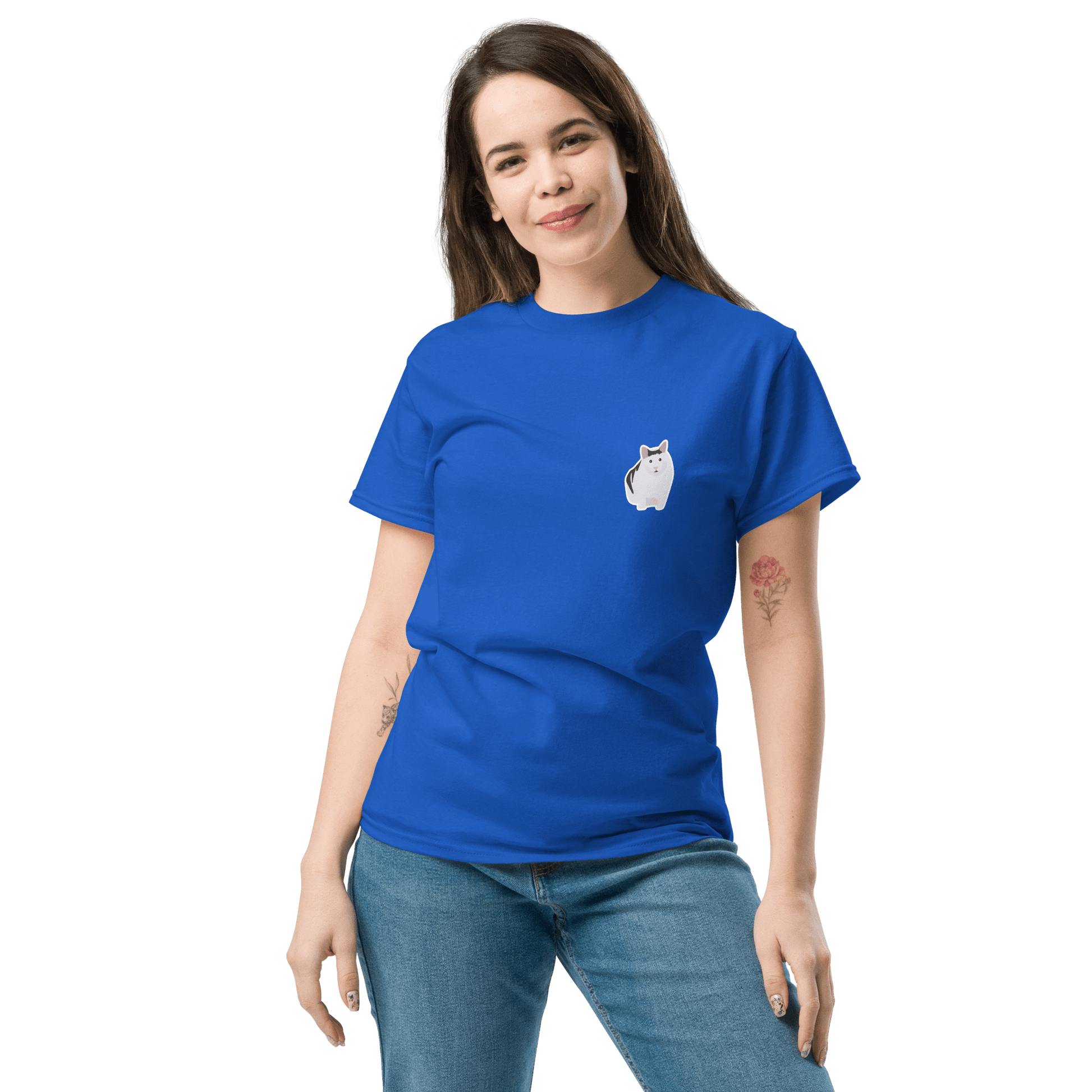 Cat Classic T-Shirt Meme - Royal | Shirtposting