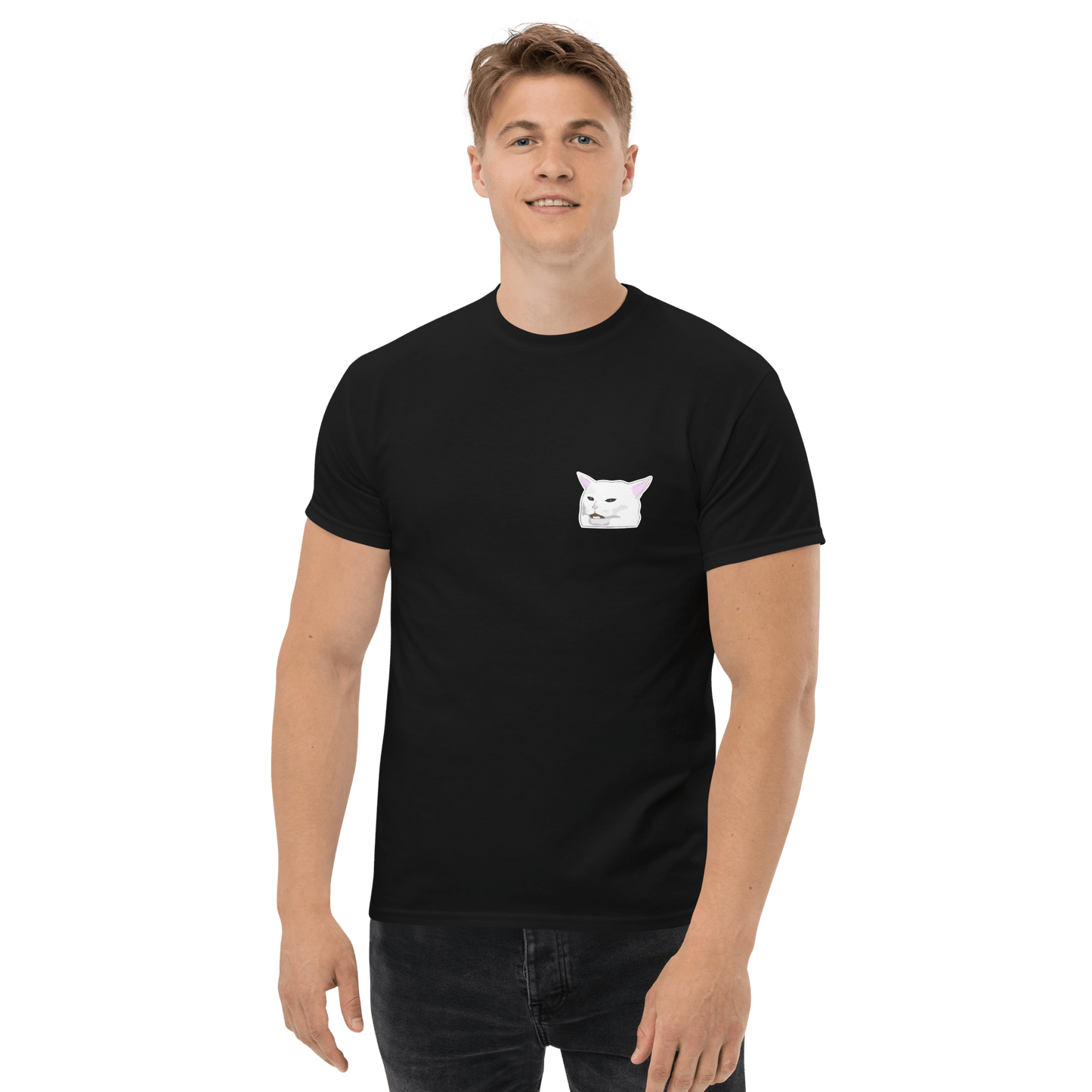 Cat Classic T-Shirt Meme - Royal | Shirtposting