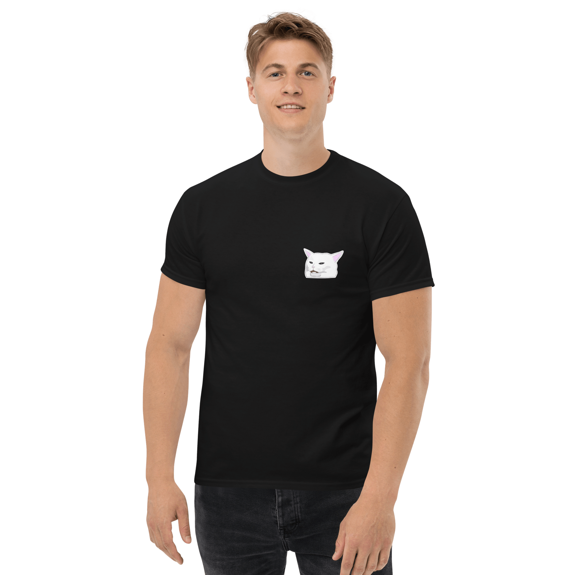 Cat Classic T-Shirt Meme - Royal | Shirtposting
