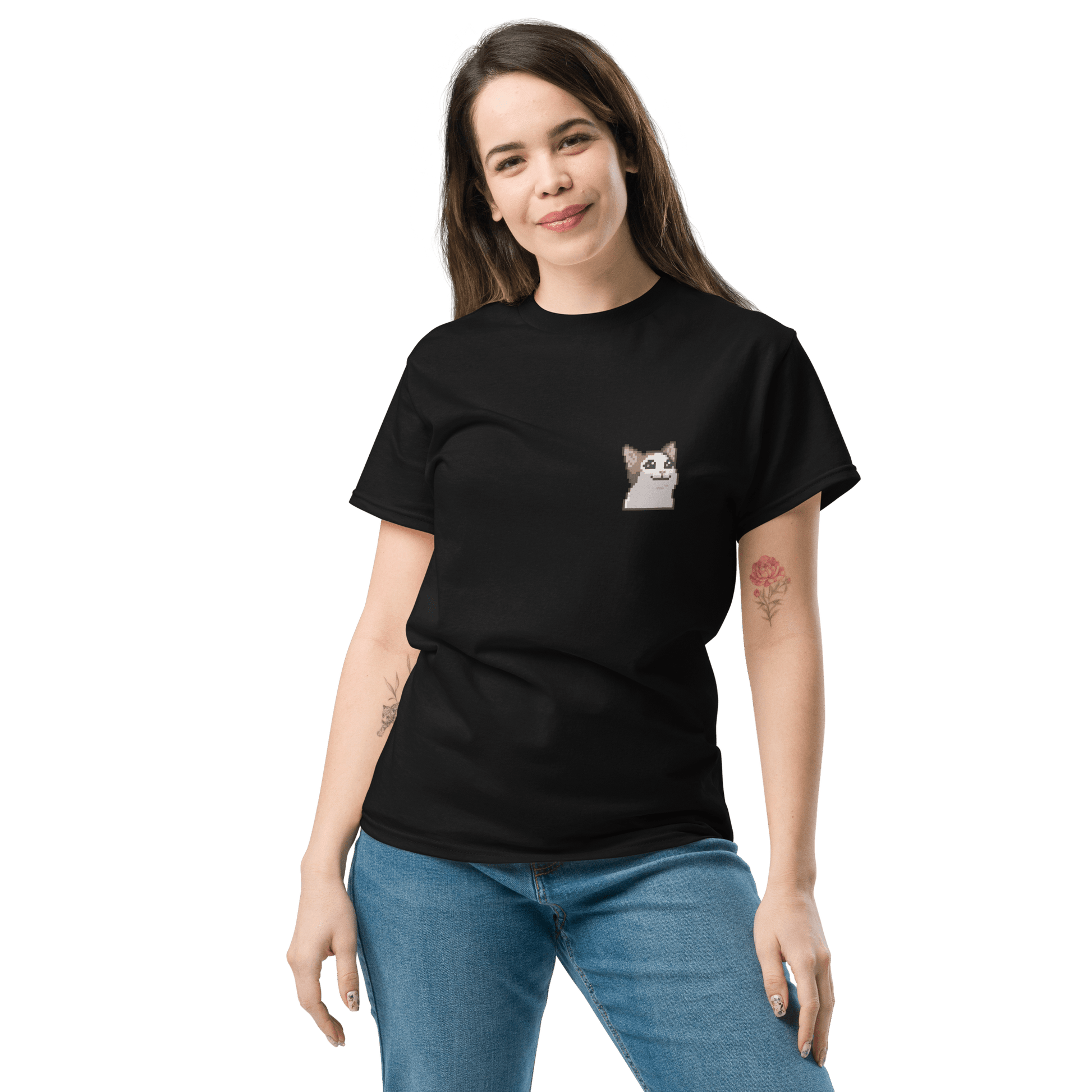 Cat Classic T-Shirt Meme - Royal | Shirtposting