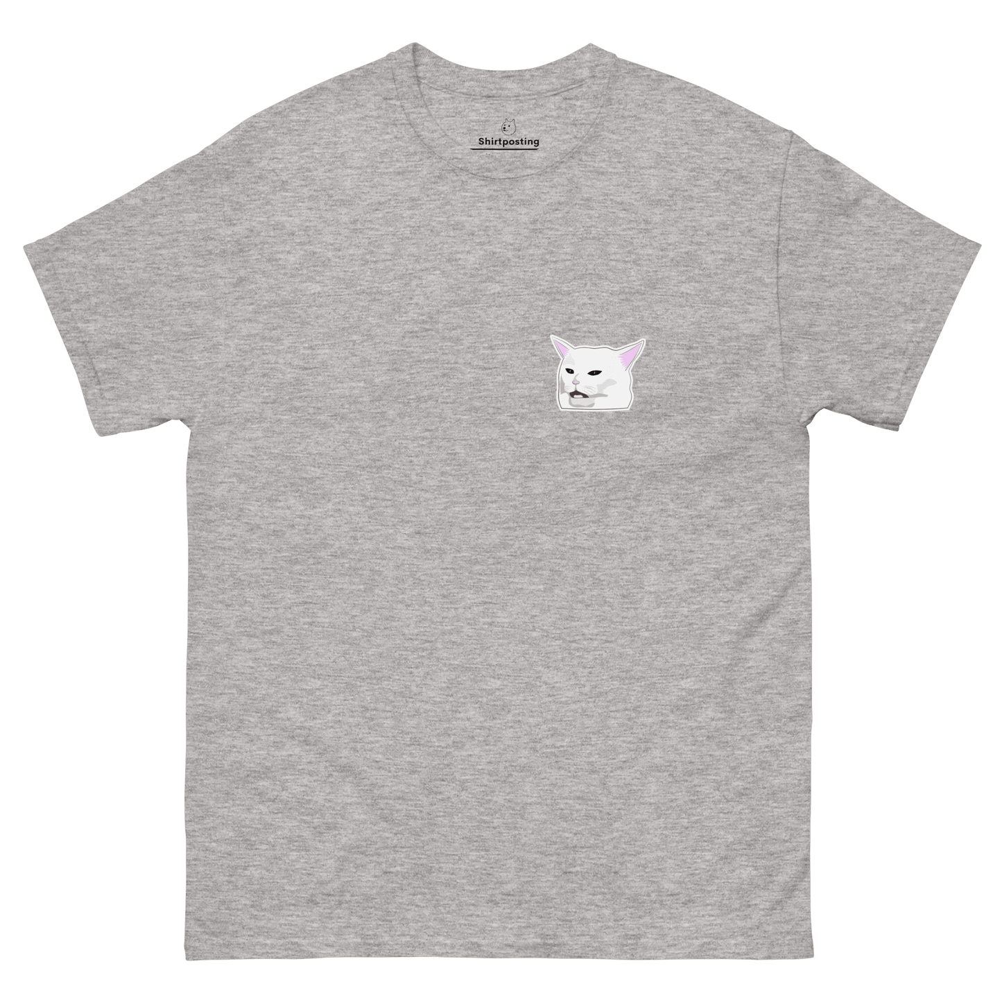 Cat Classic T-Shirt Meme - Sport Grey | Shirtposting